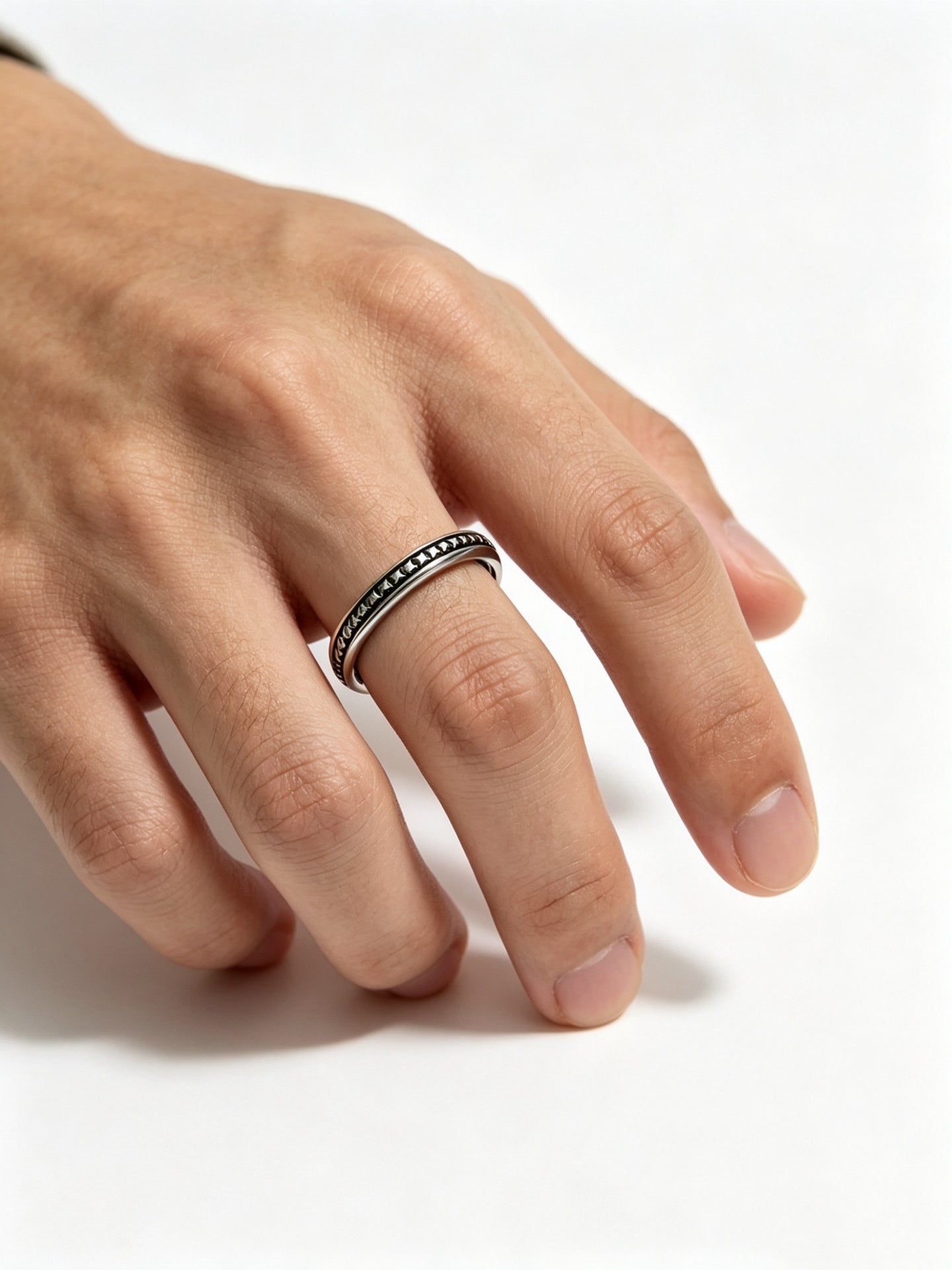 Cross Statement Ring in Metal-Tone – Design 11 detail view
