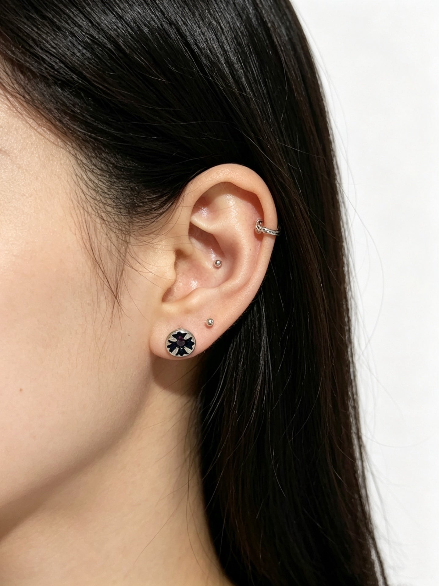 Cross Statement Earrings in Metal-Tone – Design 02 detail view