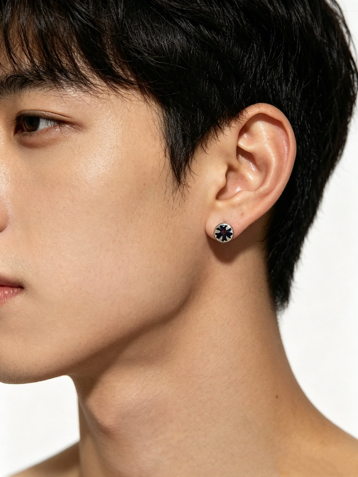 Cross Statement Earrings in Metal-Tone – Design 02 front product view