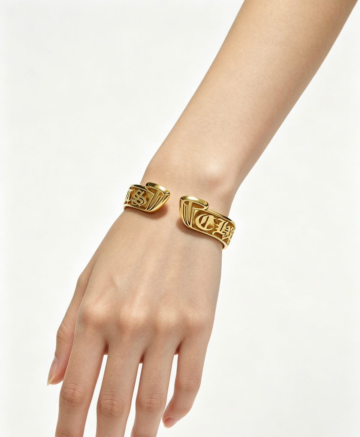 Cross Statement Bracelet in Metal-Tone – Design 04 detail view