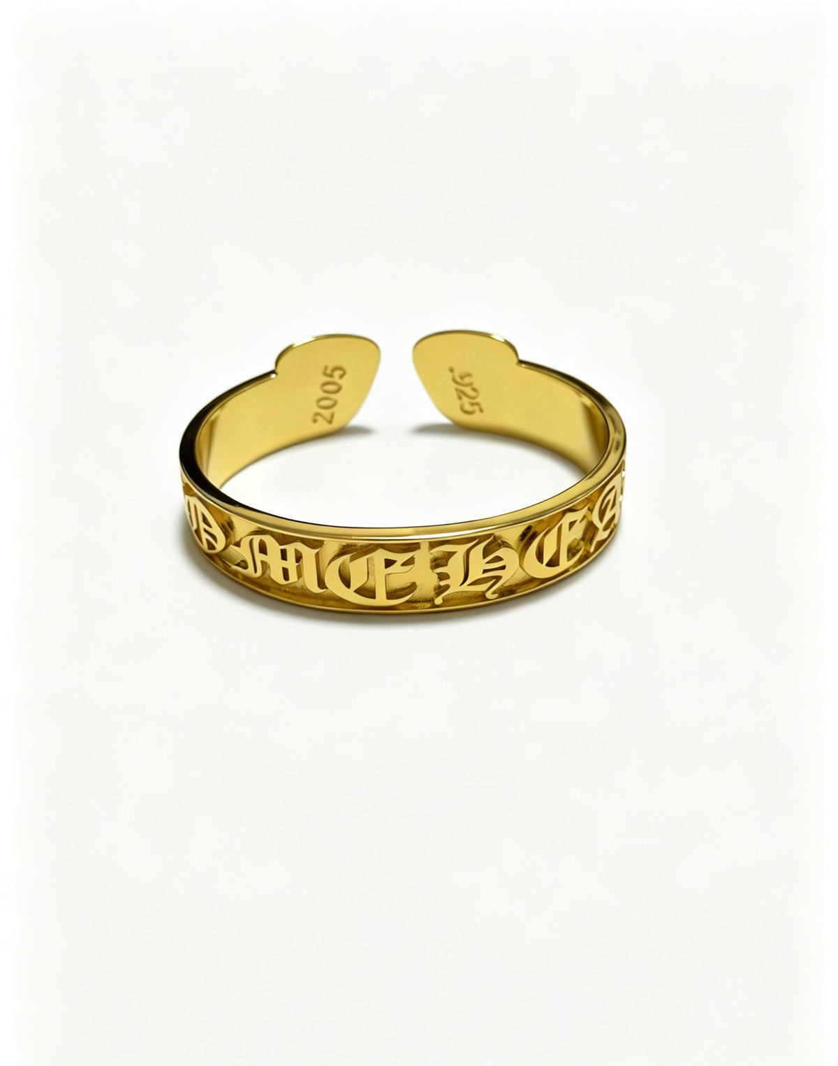 Signature Emblem Bangle in Polished Metal-Tone – Design 004 front product view