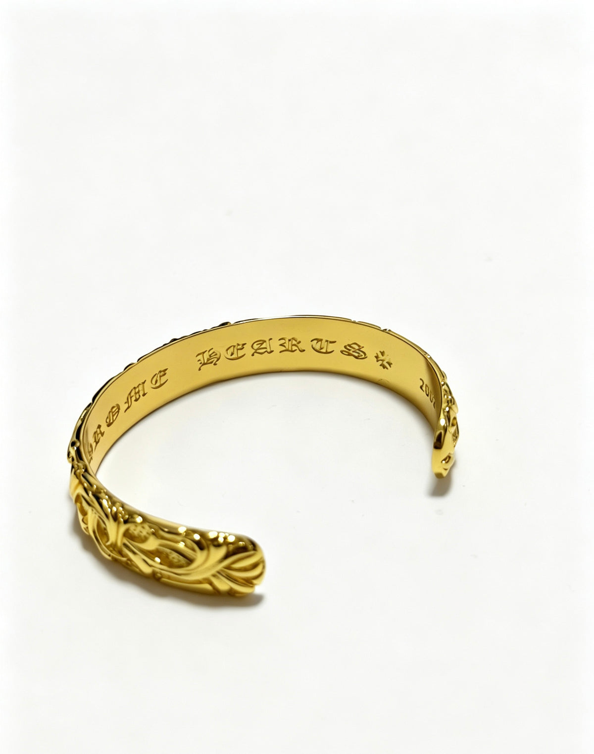 Signature Emblem Bangle in Polished Metal-Tone – Design 003 front product view
