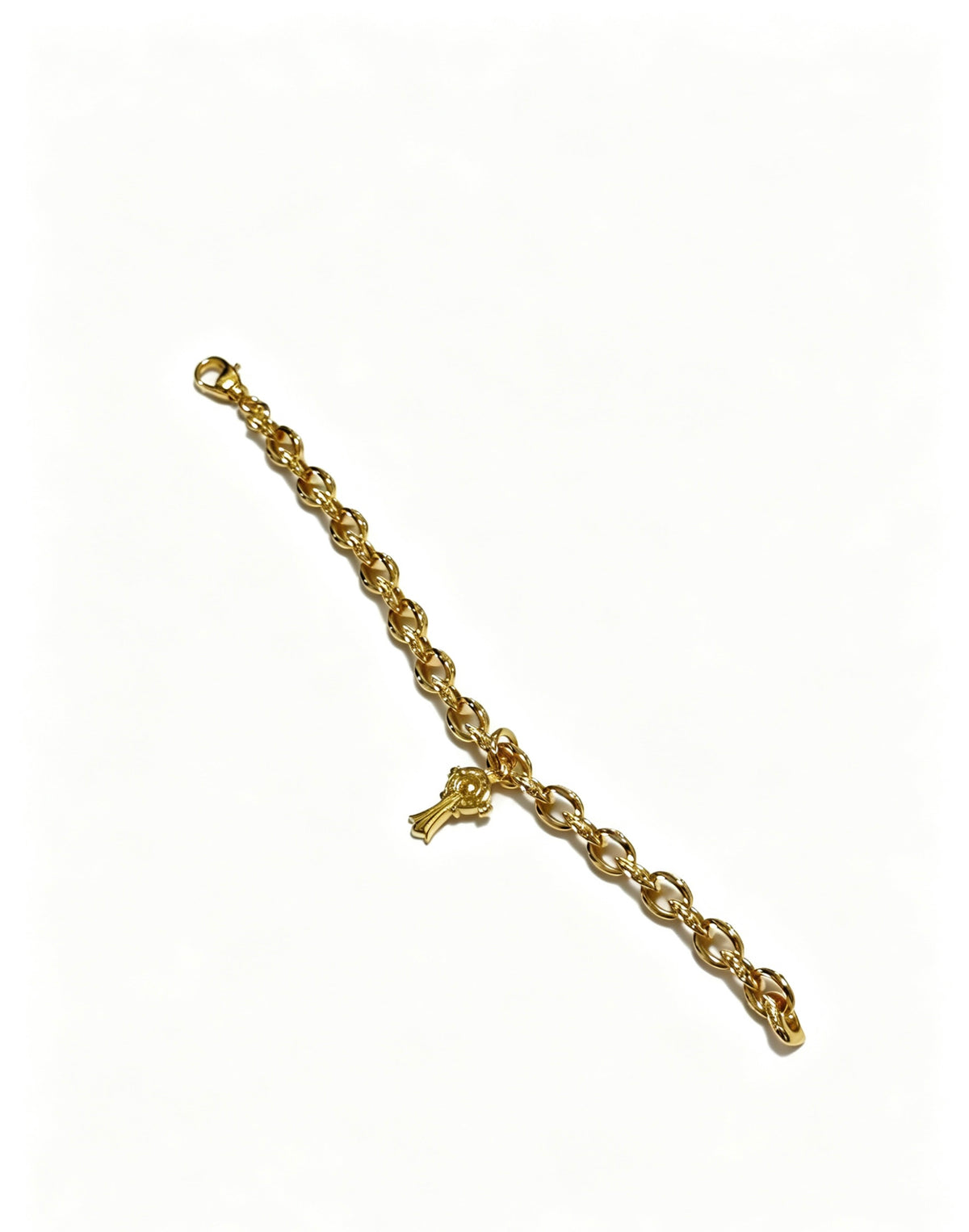 Signature Emblem Bracelet in Polished Metal-Tone – Design 009 front product view