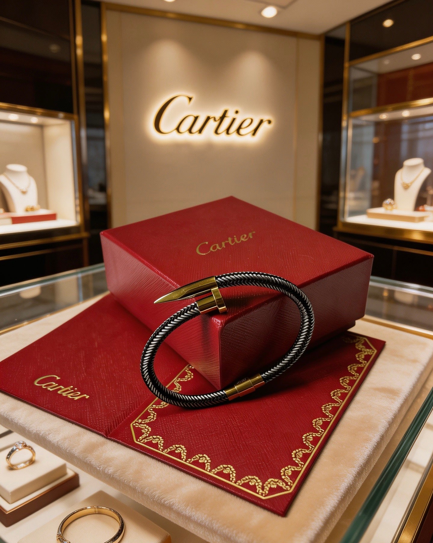 Sculptural Statement Bracelet in Gold-Tone – Design 46 front view