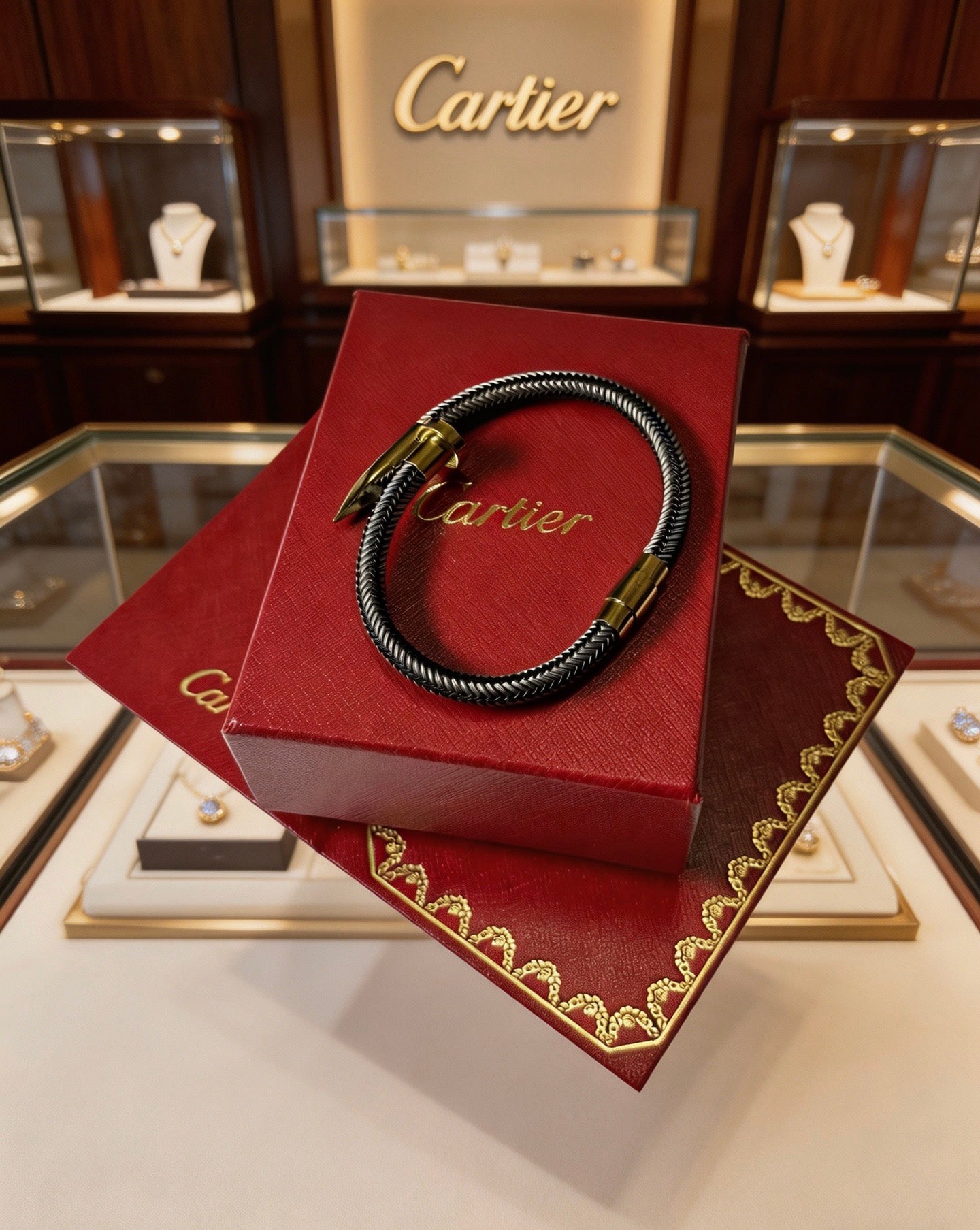 Sculptural Statement Bracelet in Gold-Tone – Design 46 close-up detail