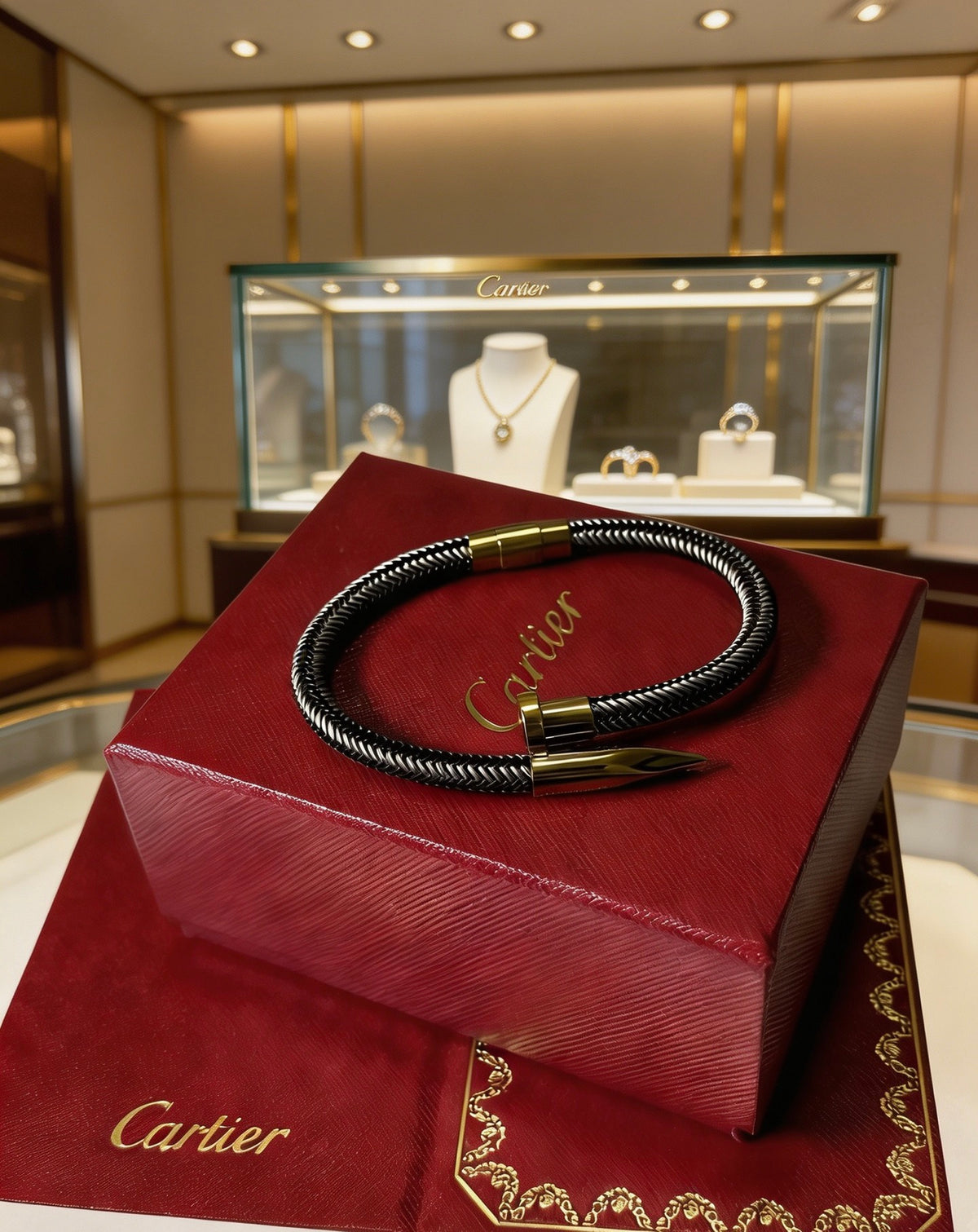 Sculptural Statement Bracelet in Gold-Tone – Design 46 side detail