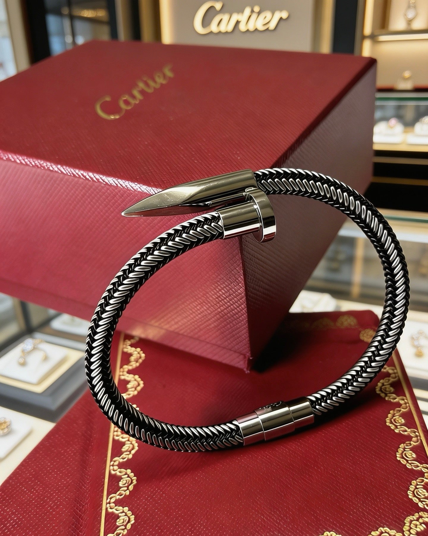 Sculptural Statement Bracelet in Gold-Tone – Design 45 detail view