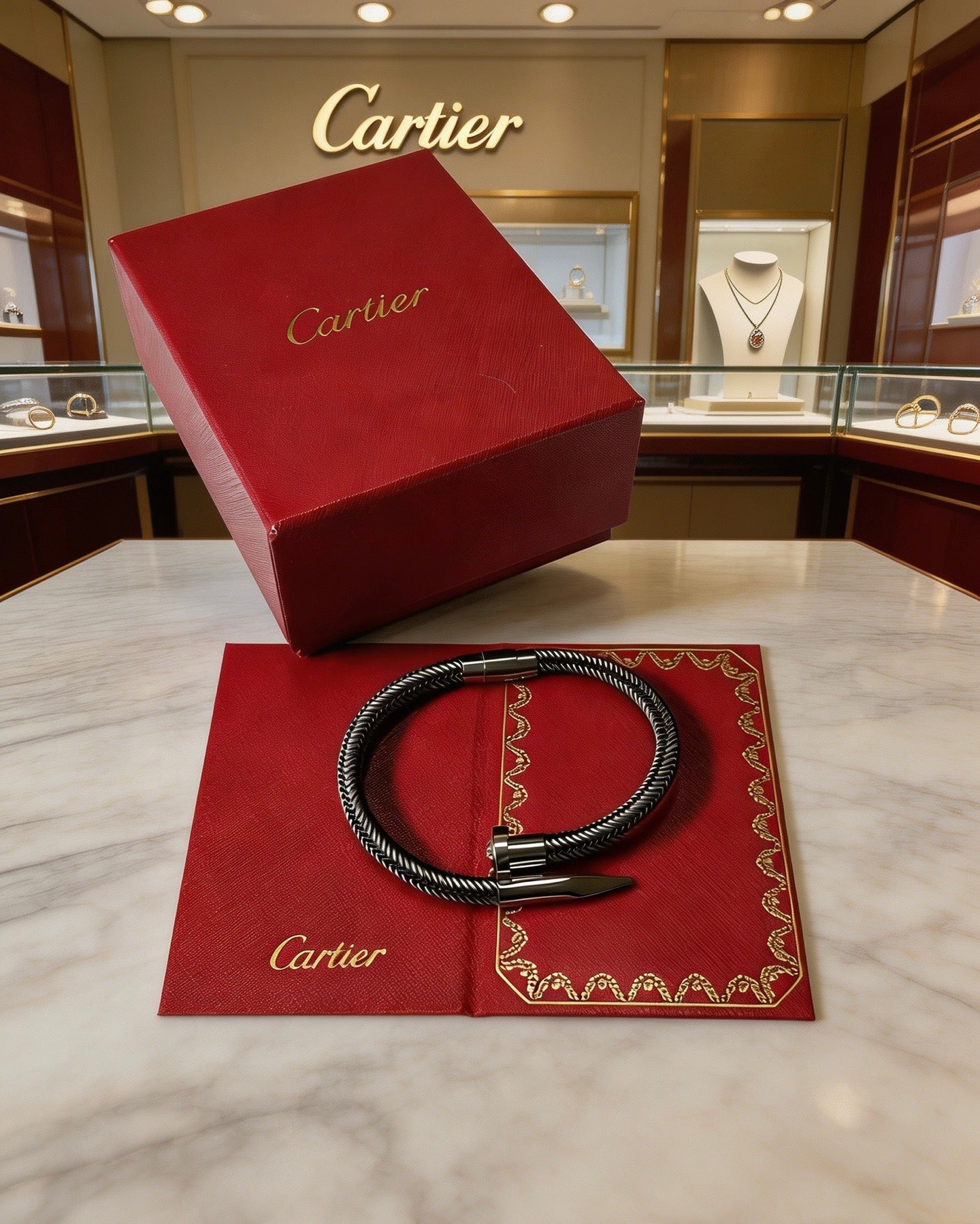 Sculptural Statement Bracelet in Gold-Tone – Design 45 styled view