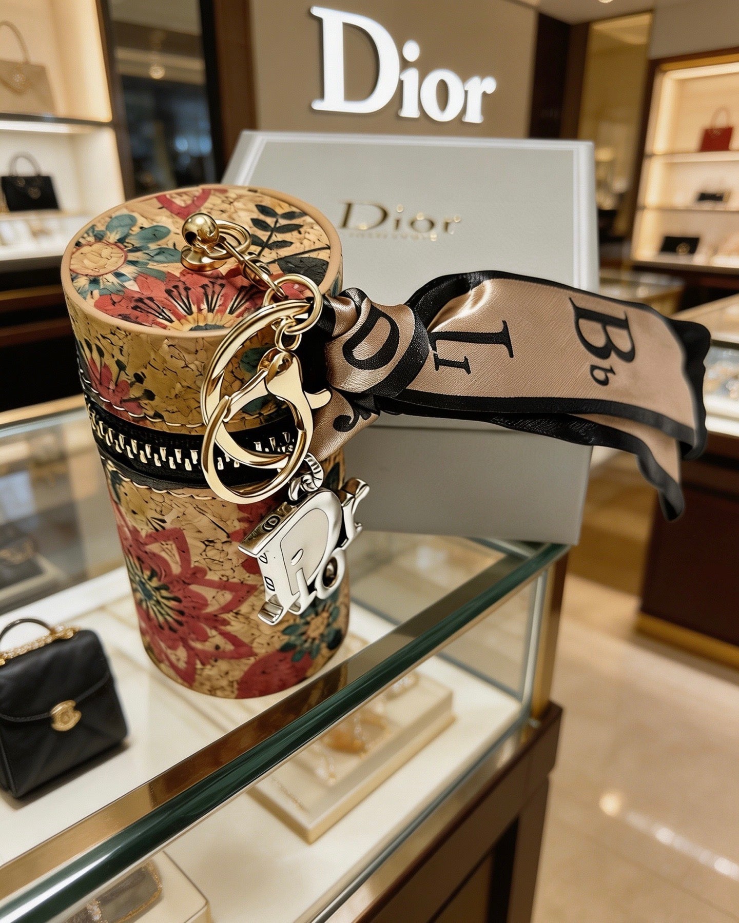 Star Motif Bag Charm in Polished Metal-Tone with Vintage-Style Finish – Design 001 detail view