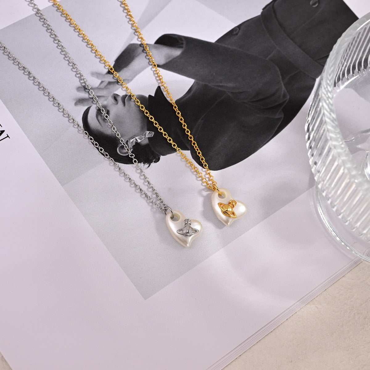 Orb Pendant Necklace in Polished Metal-Tone – Design 034 main product view