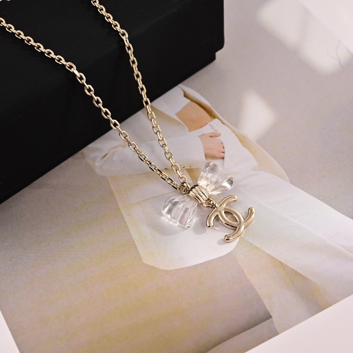 Signature Emblem Pendant Necklace in Polished Metal-Tone – Design 038 main product view