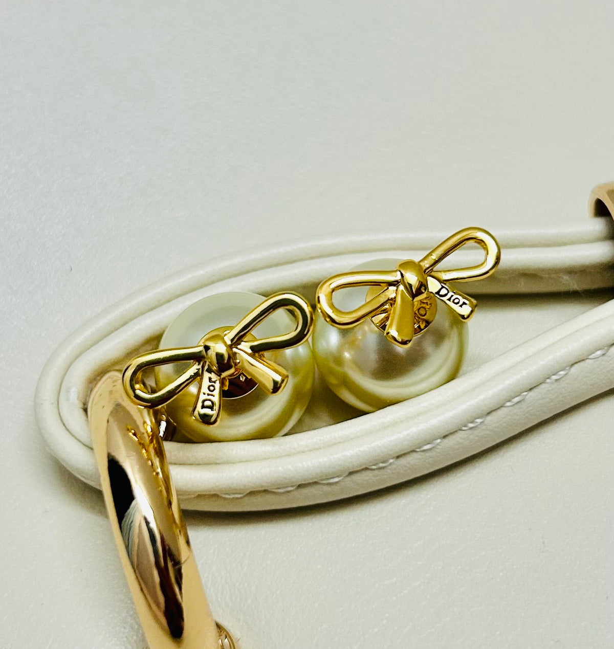 Graphic Letter Motif Statement Earrings in Polished Metal-Tone – Design 021 detail view