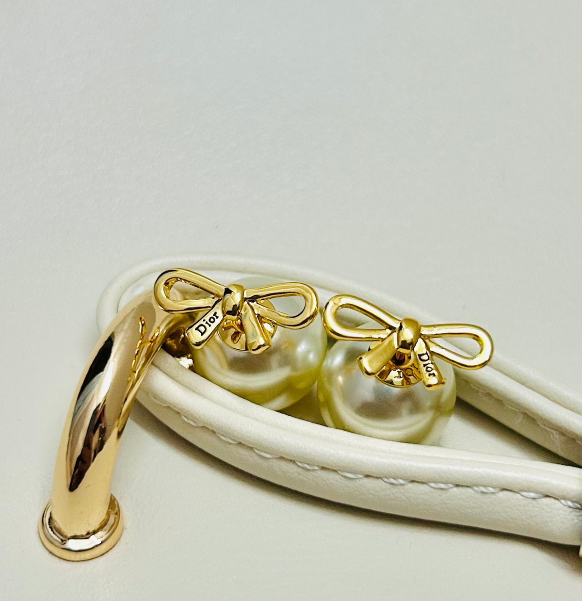 Graphic Letter Motif Statement Earrings in Polished Metal-Tone – Design 021 styled view