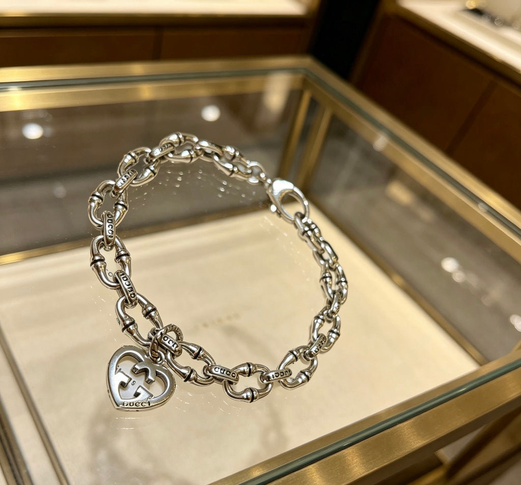 Floral Bracelet in Polished Metal-Tone – Design 007 front product view