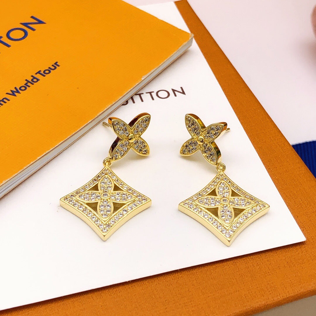 Geometric Emblem Pendant in Gold-Tone detail view