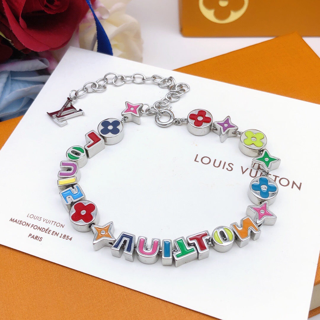 Letter Emblem Bracelet in Gold-Tone – Design 002 main product view
