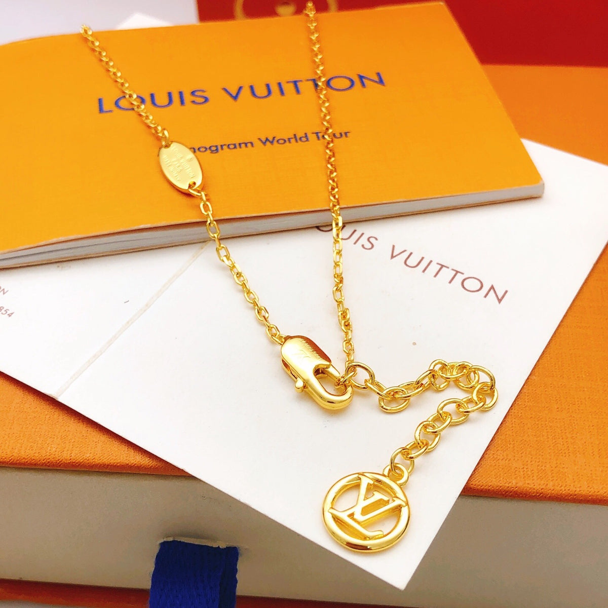 Lock Pendant Necklace in Gold-Tone – Design 006 front product view