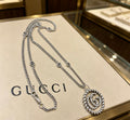 Double-G Emblem Pendant Necklace in Silver-Tone – Vintage Detail – Design 019 main product view