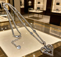 Double-G Emblem Pendant Necklace in Polished Metal-Tone – Design 080 main product view