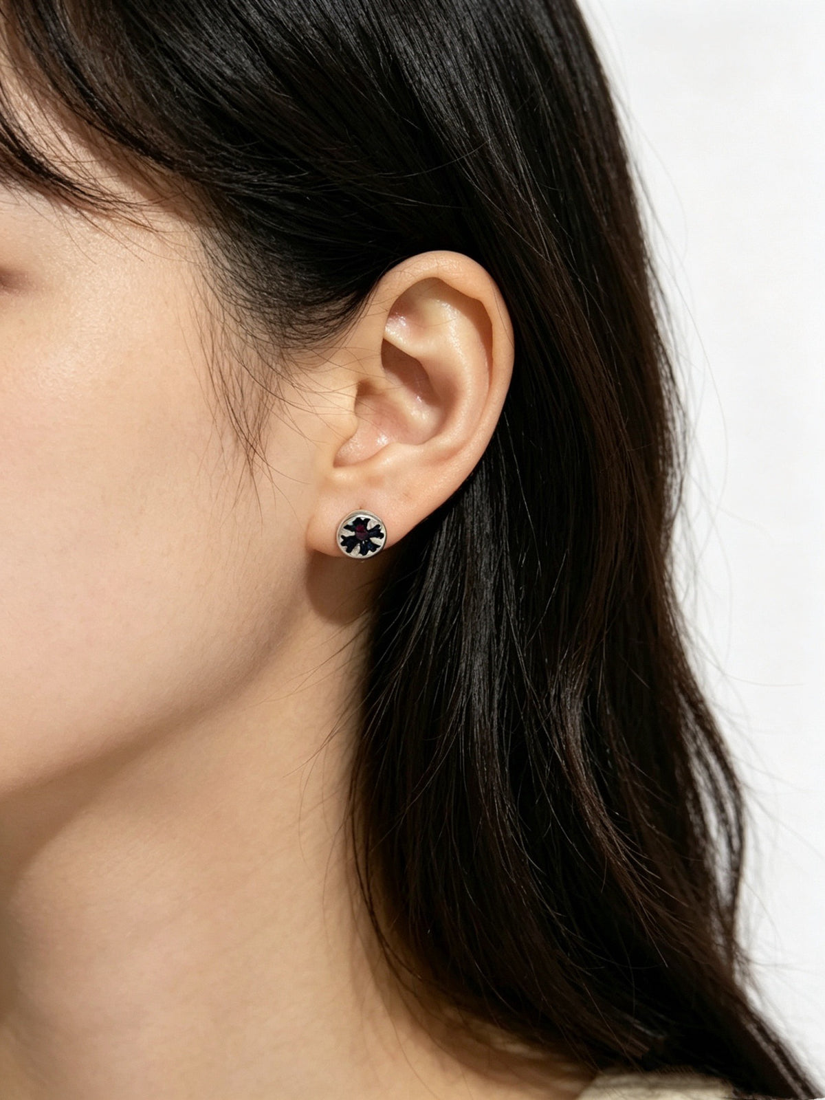Signature Emblem Statement Earrings in Polished Metal-Tone – Design 004 main product view