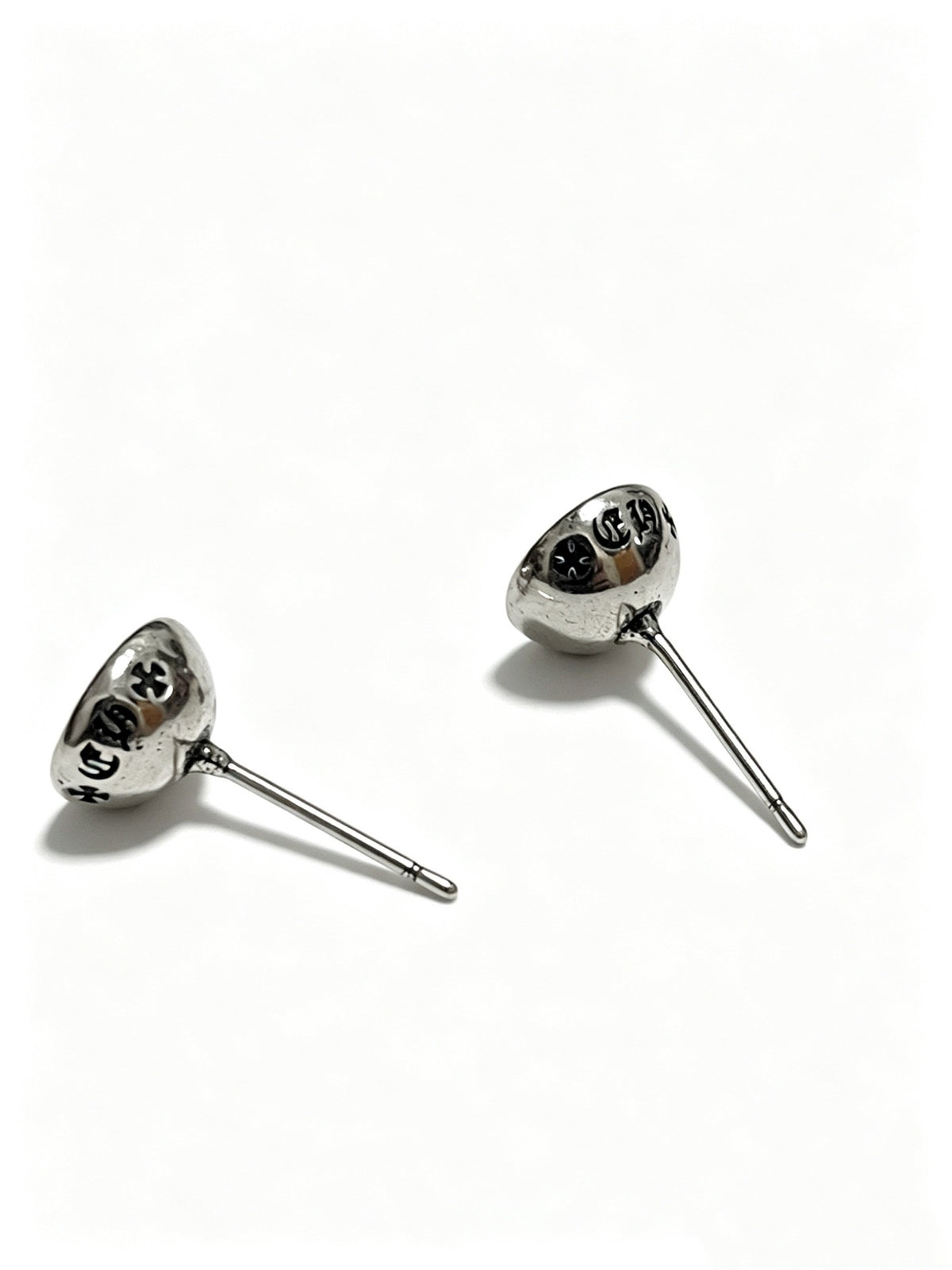 Signature Emblem Statement Earrings in Polished Metal-Tone – Design 004 side detail