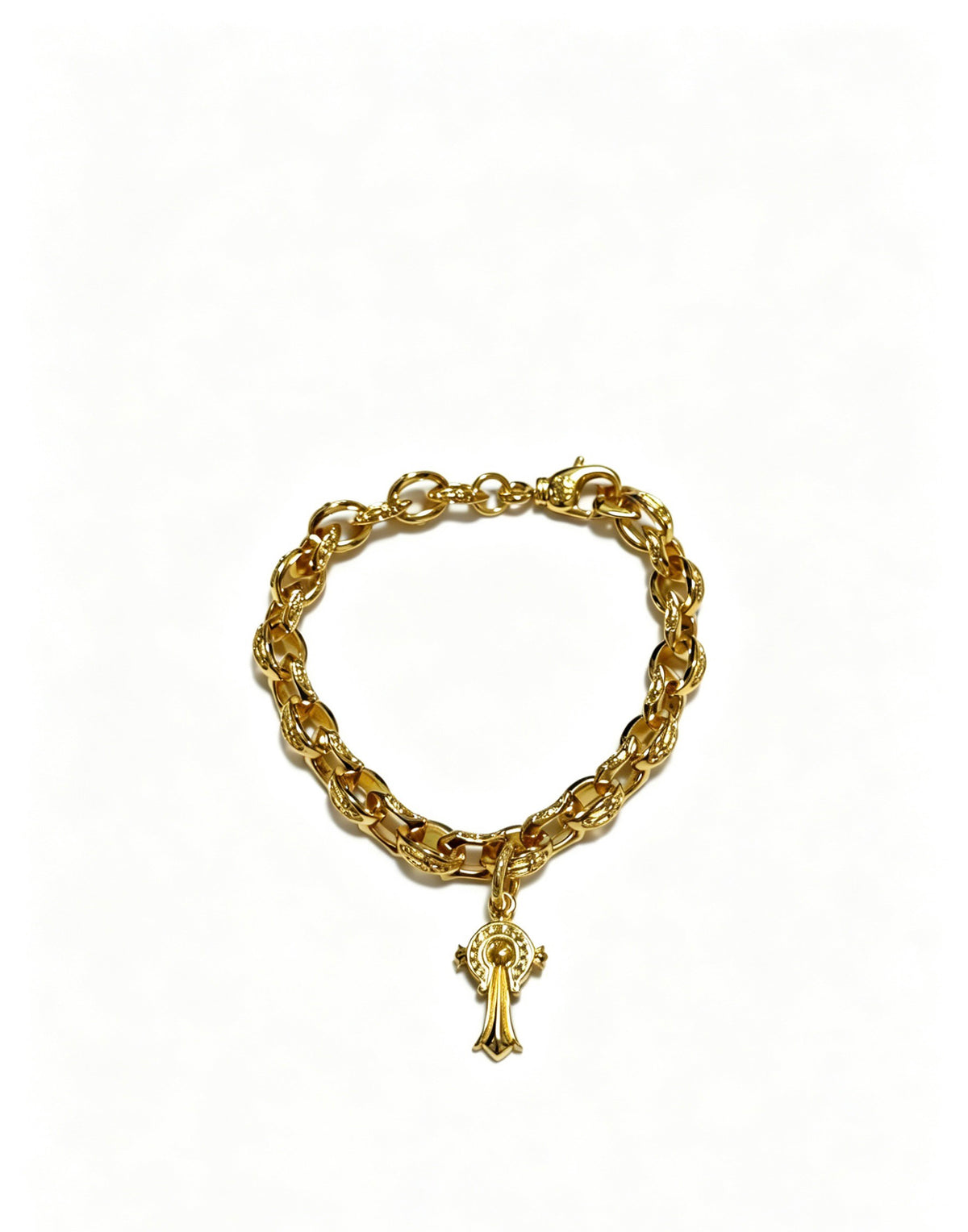 Signature Emblem Bracelet in Polished Metal-Tone – Design 008 main product view