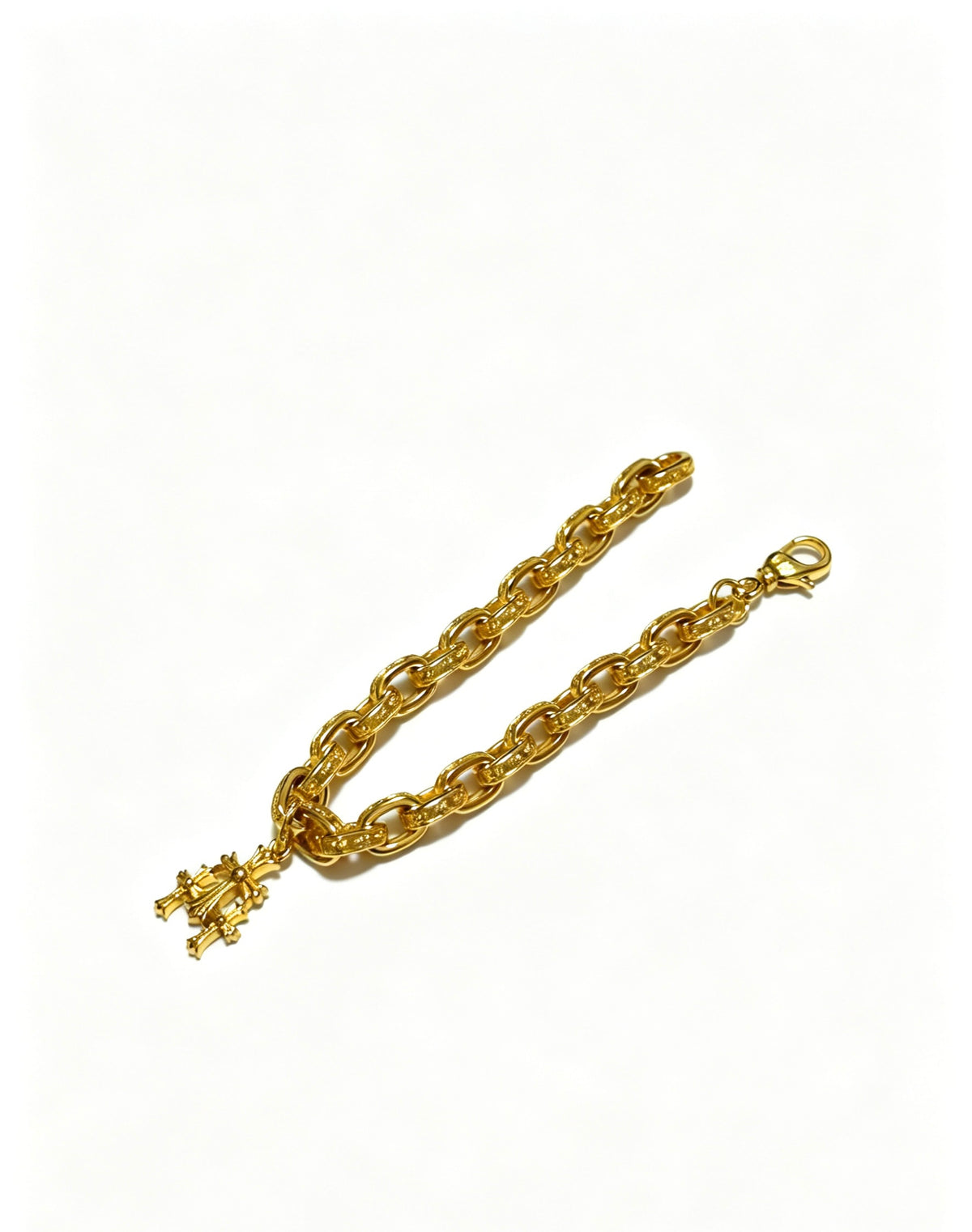 Signature Emblem Bracelet in Polished Metal-Tone – Design 007 close-up detail
