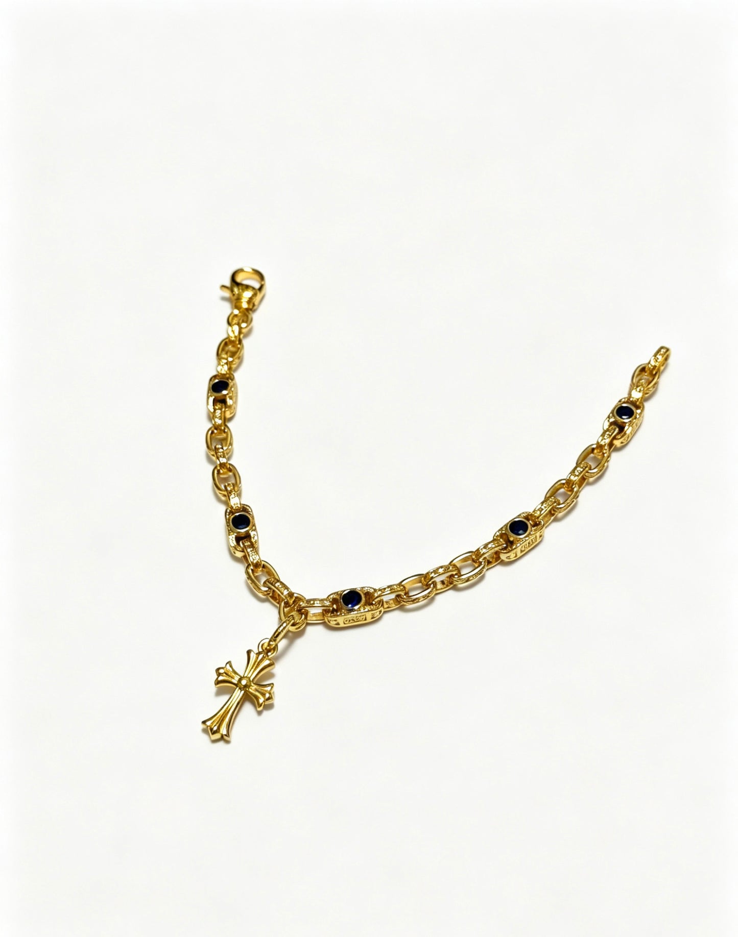 Signature Emblem Bracelet in Polished Metal-Tone – Design 006 front product view