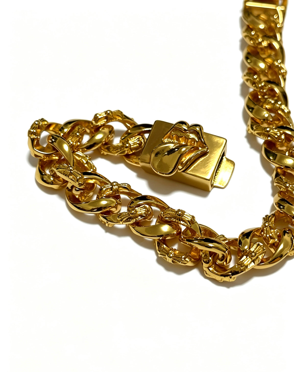 Signature Emblem Bracelet in Polished Metal-Tone – Design 005 styled product view