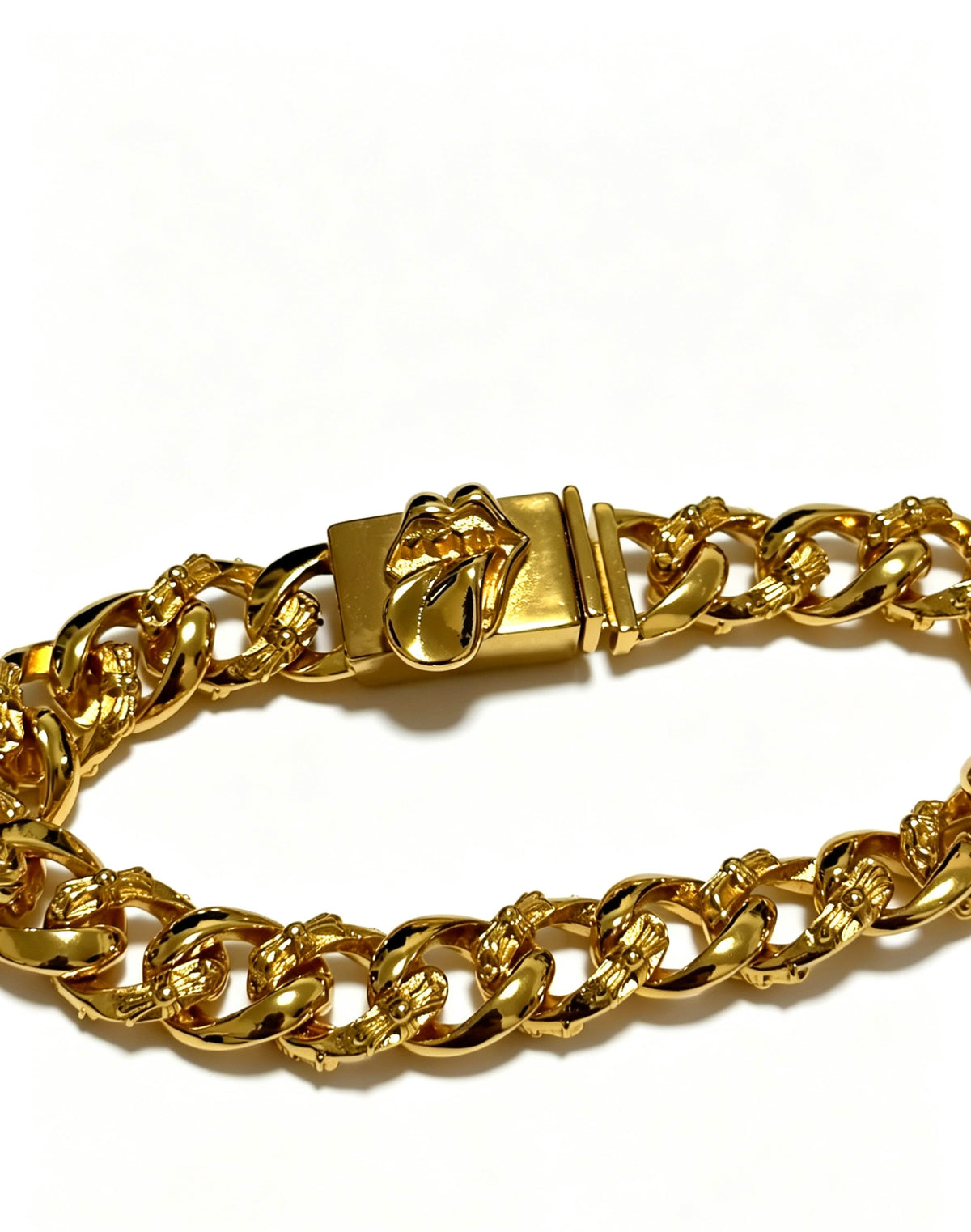 Signature Emblem Bracelet in Polished Metal-Tone – Design 005 detail view