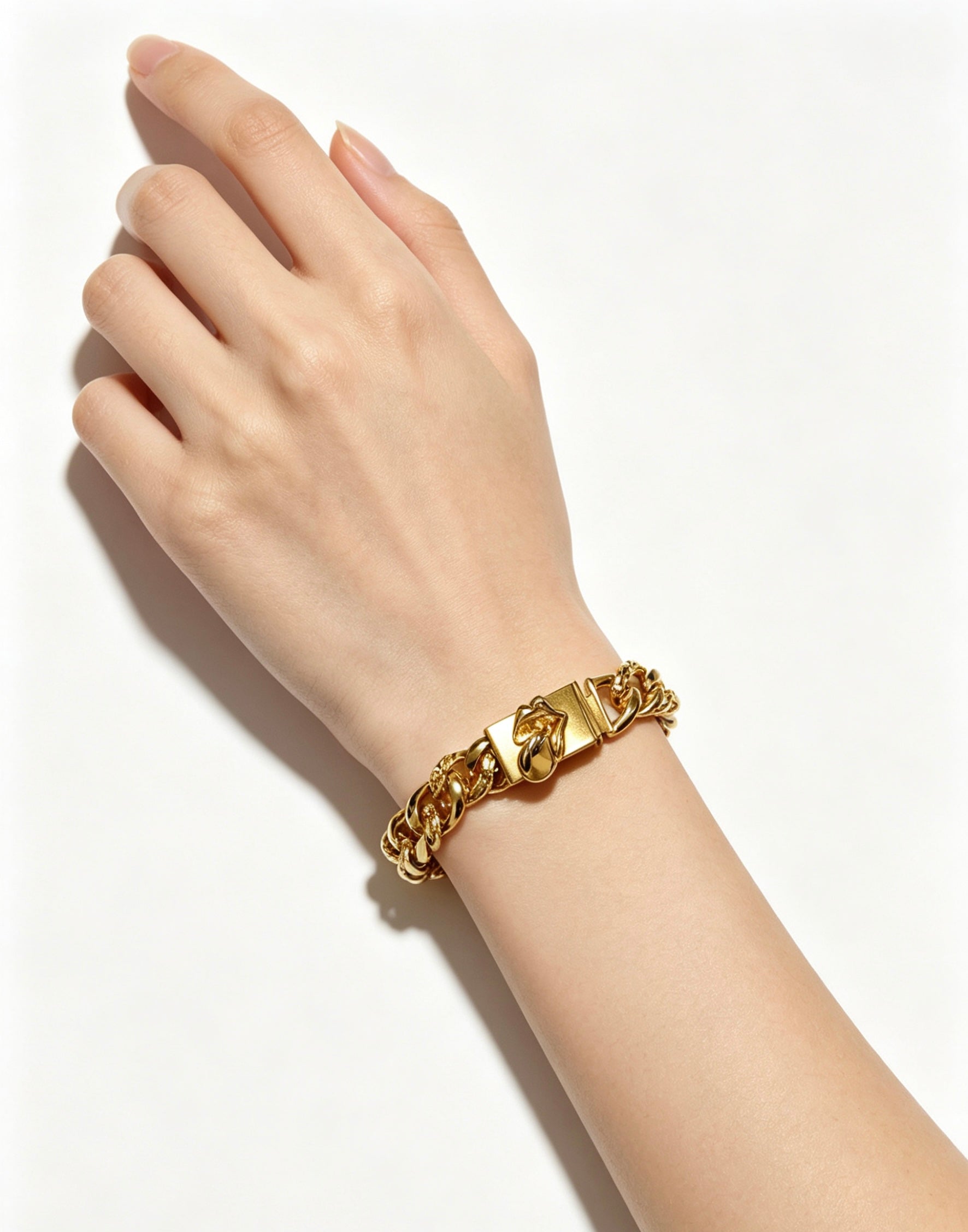 Signature Emblem Bracelet in Polished Metal-Tone – Design 005 main product view