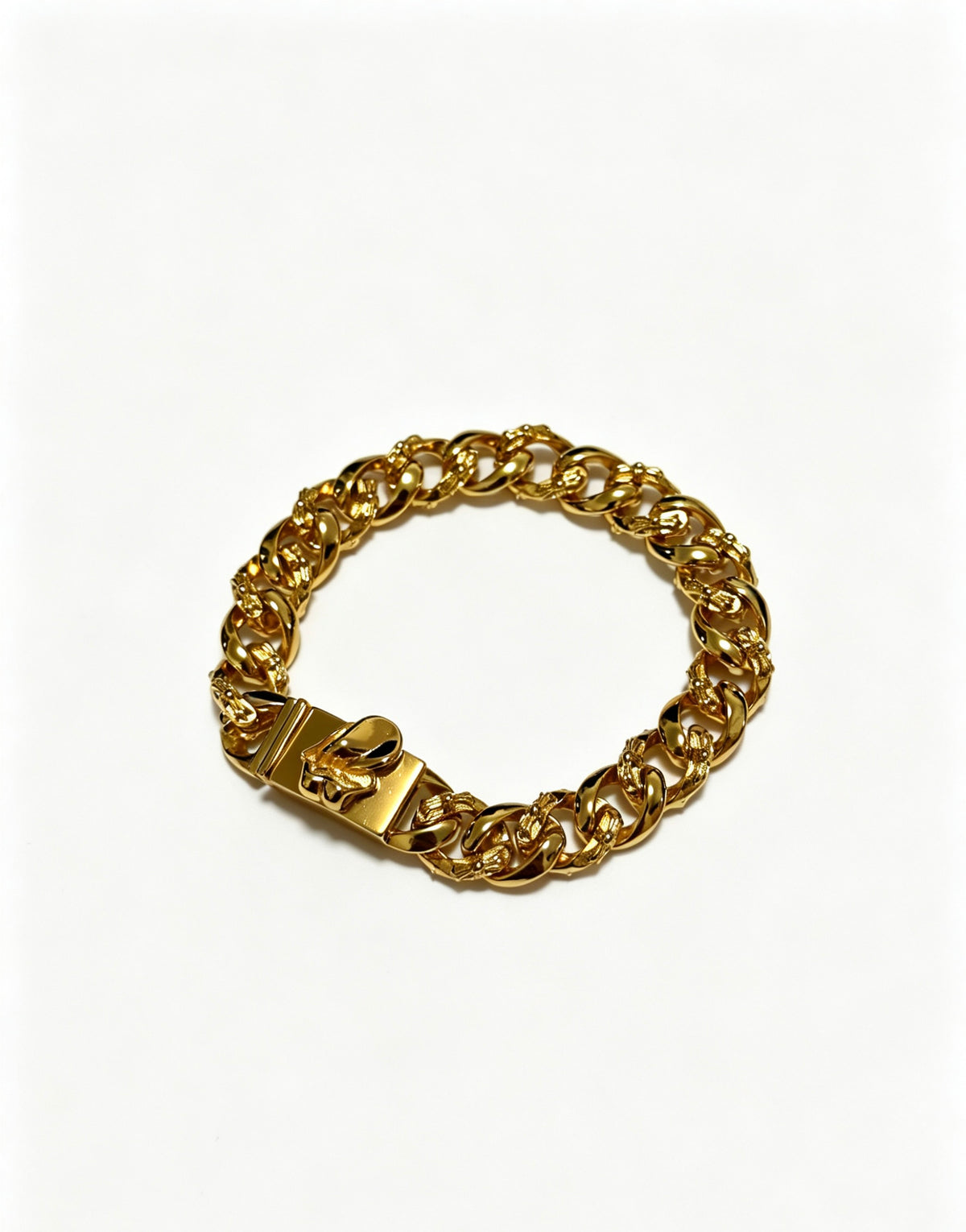 Cross Cuban-Link Bracelet in Antique Silver-Tone – Cuban Link – Design 03 main product view