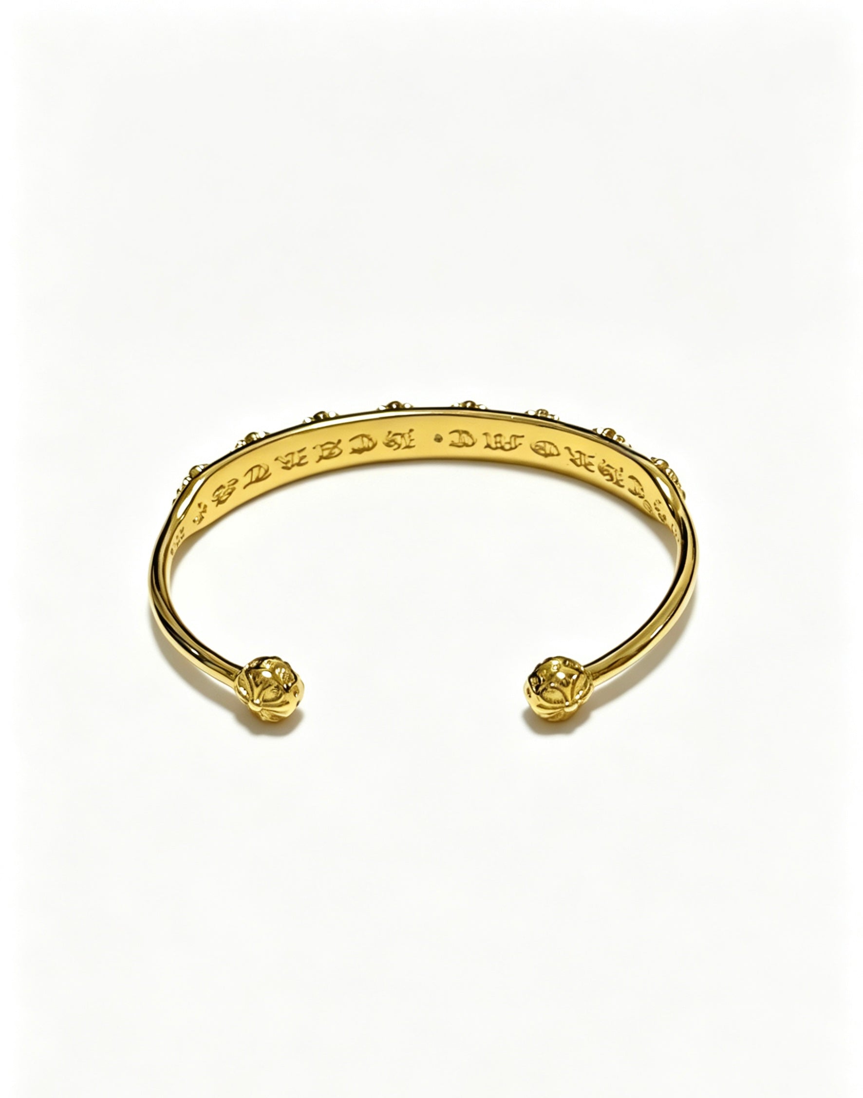 Signature Emblem Bangle in Polished Metal-Tone – Design 002 styled product view