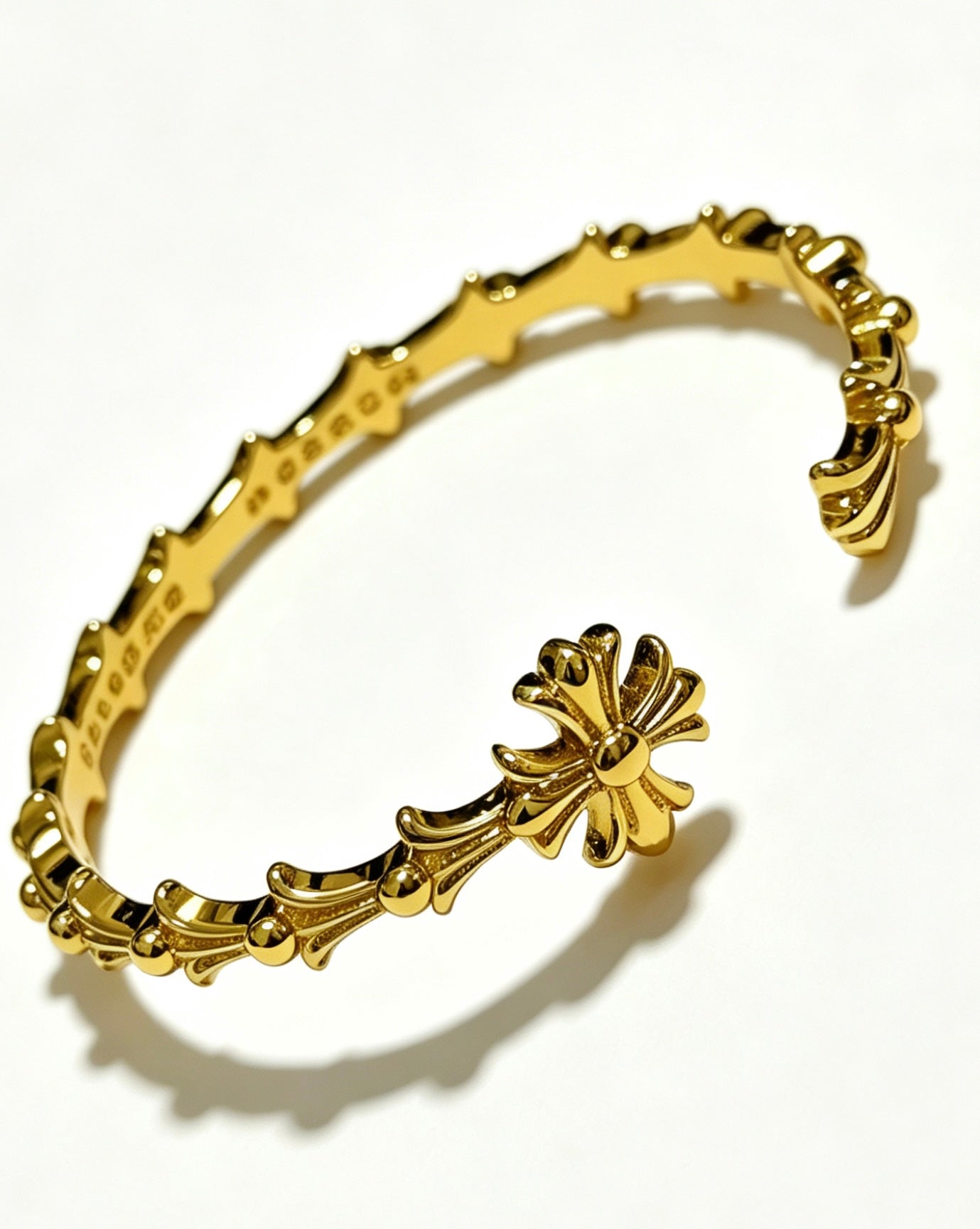 Signature Emblem Bangle in Polished Metal-Tone – Design 001 main product view