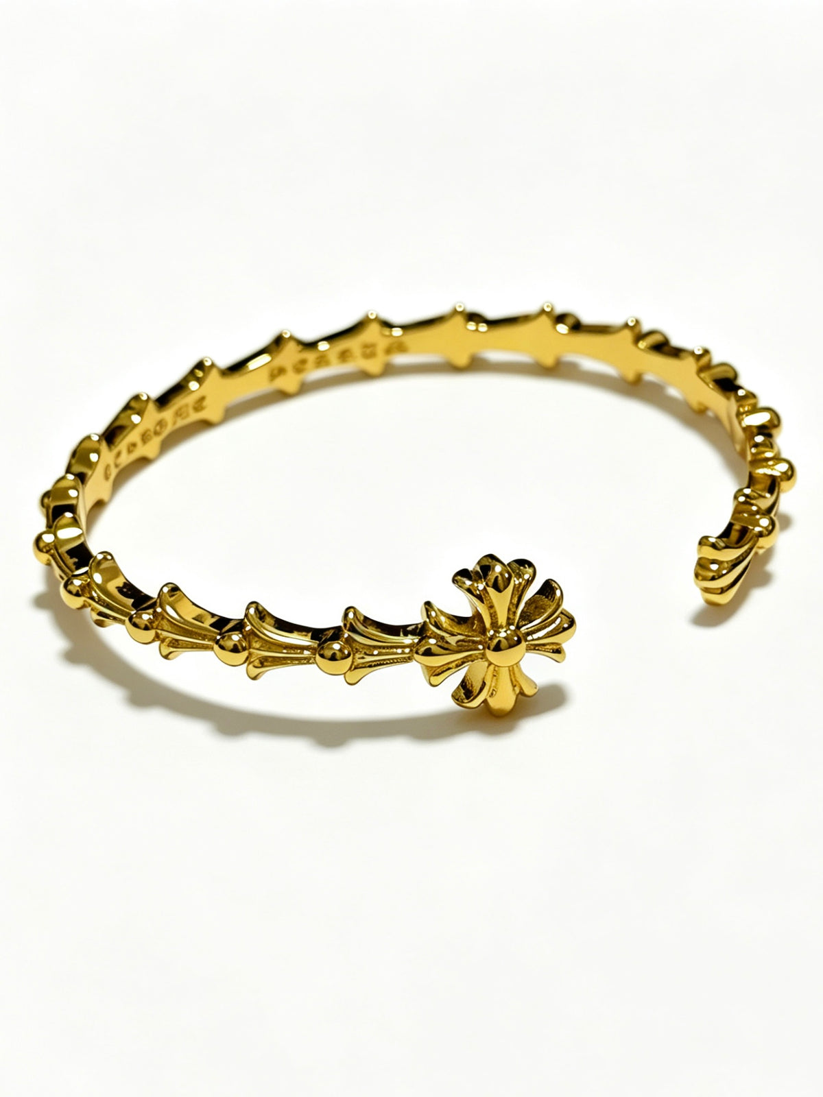 Cross Statement Bracelet in Metal-Tone – Design 01 detail view