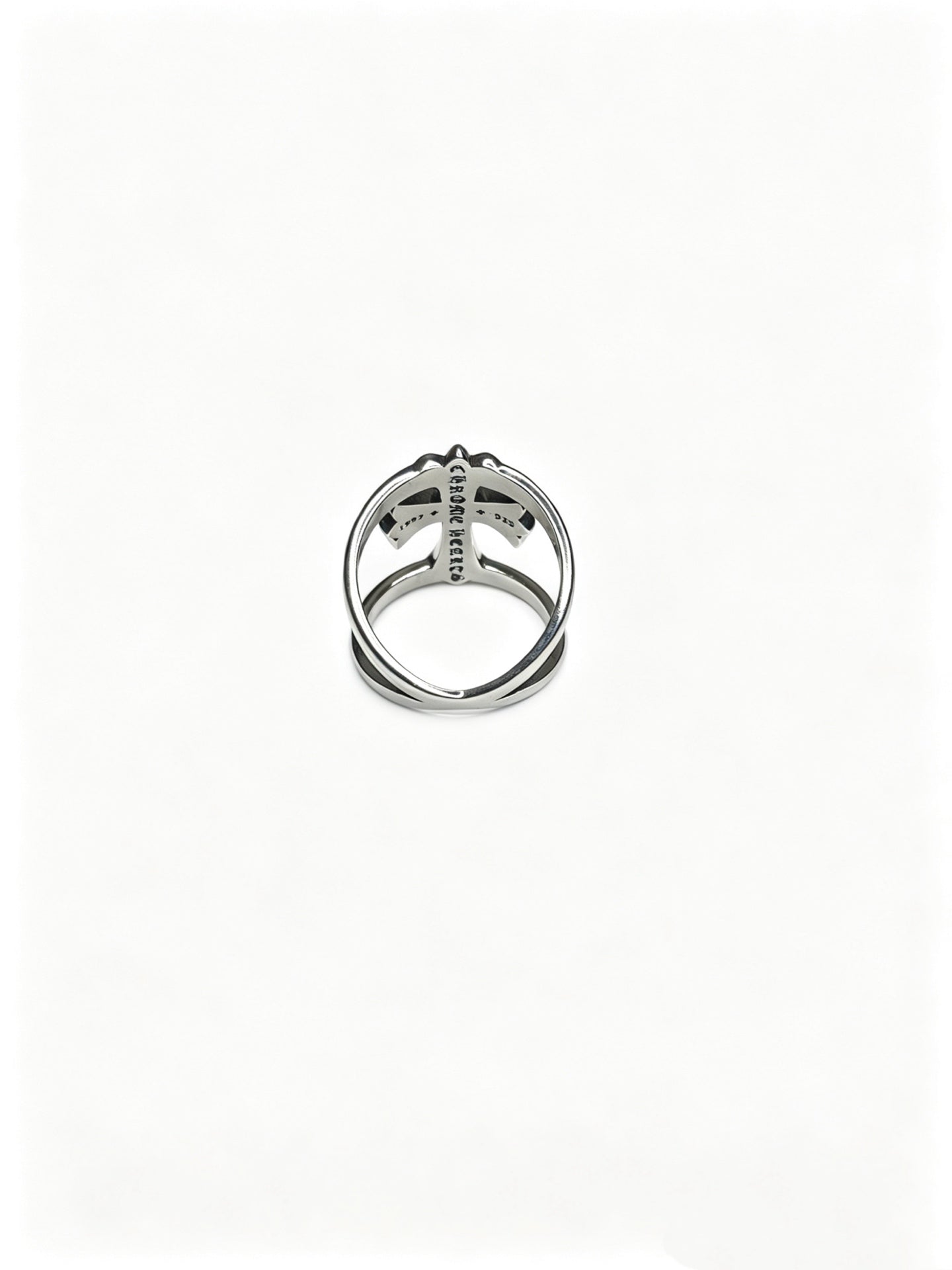 Signature Emblem Statement Ring in Polished Metal-Tone – Design 010 front product view