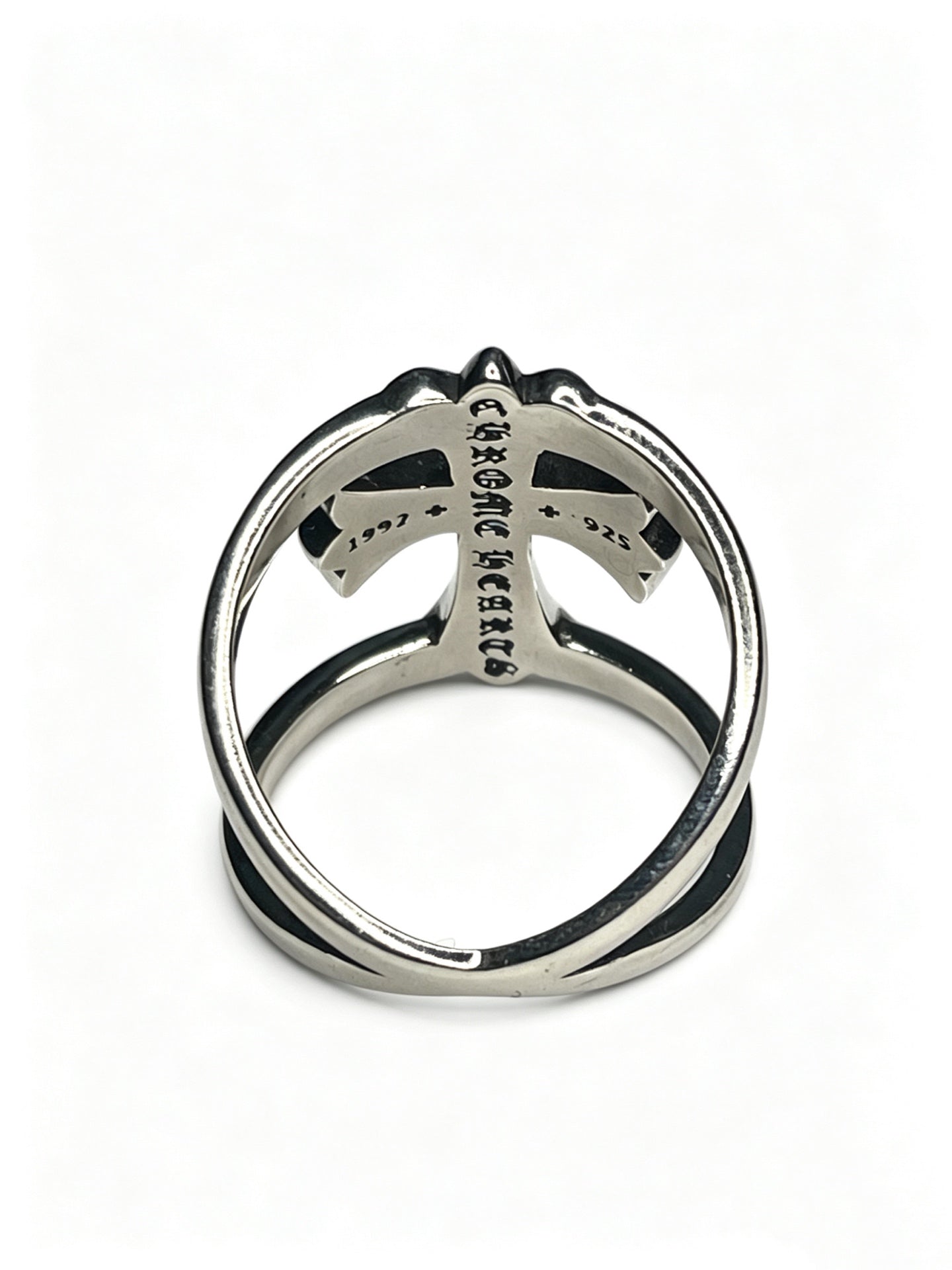 Signature Emblem Statement Ring in Polished Metal-Tone – Design 010 styled product view