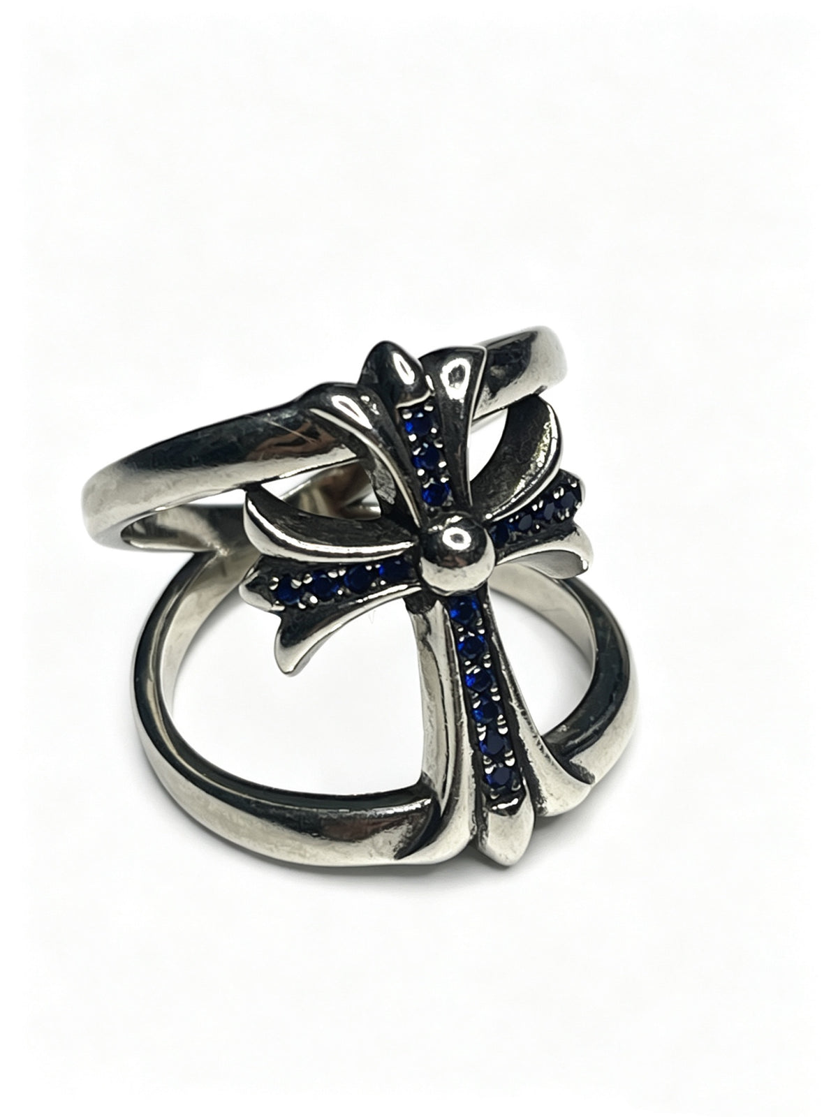 Signature Emblem Statement Ring in Polished Metal-Tone – Design 010 close-up detail