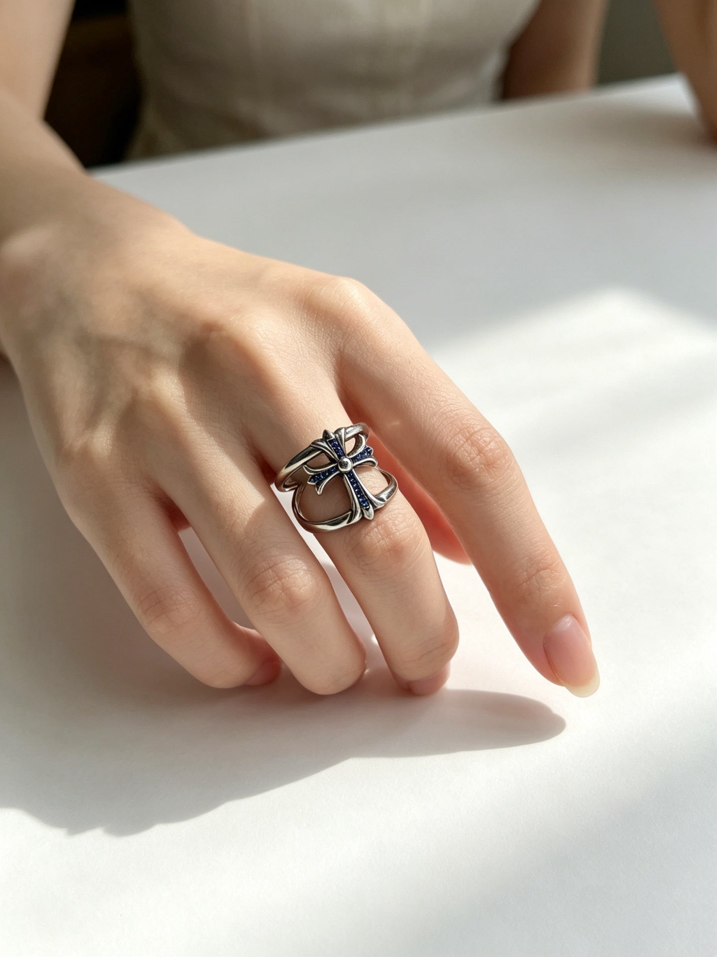Cross Statement Ring in Metal-Tone – Design 10 main product view