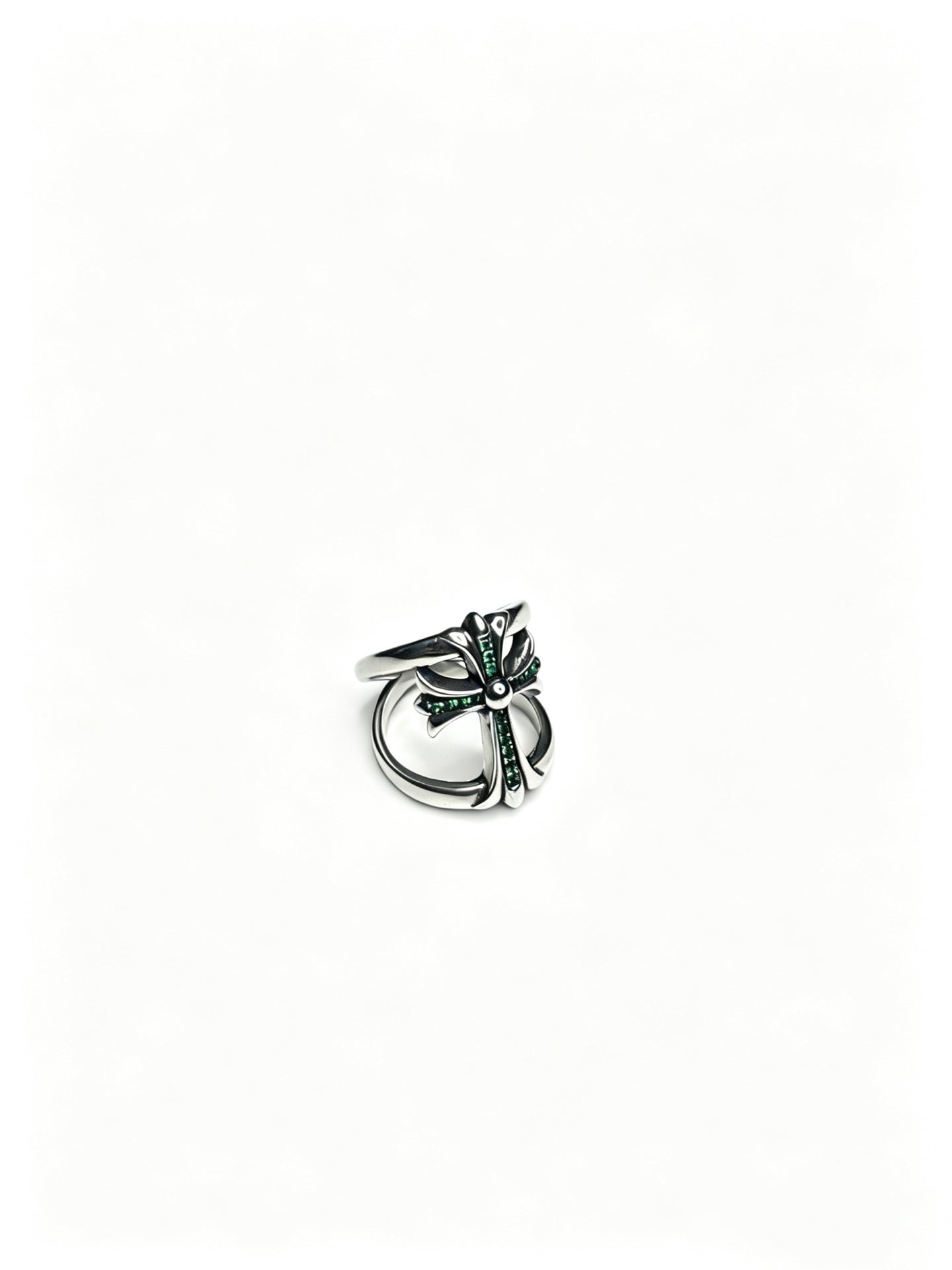 Signature Emblem Statement Ring in Polished Metal-Tone – Design 013 detail view