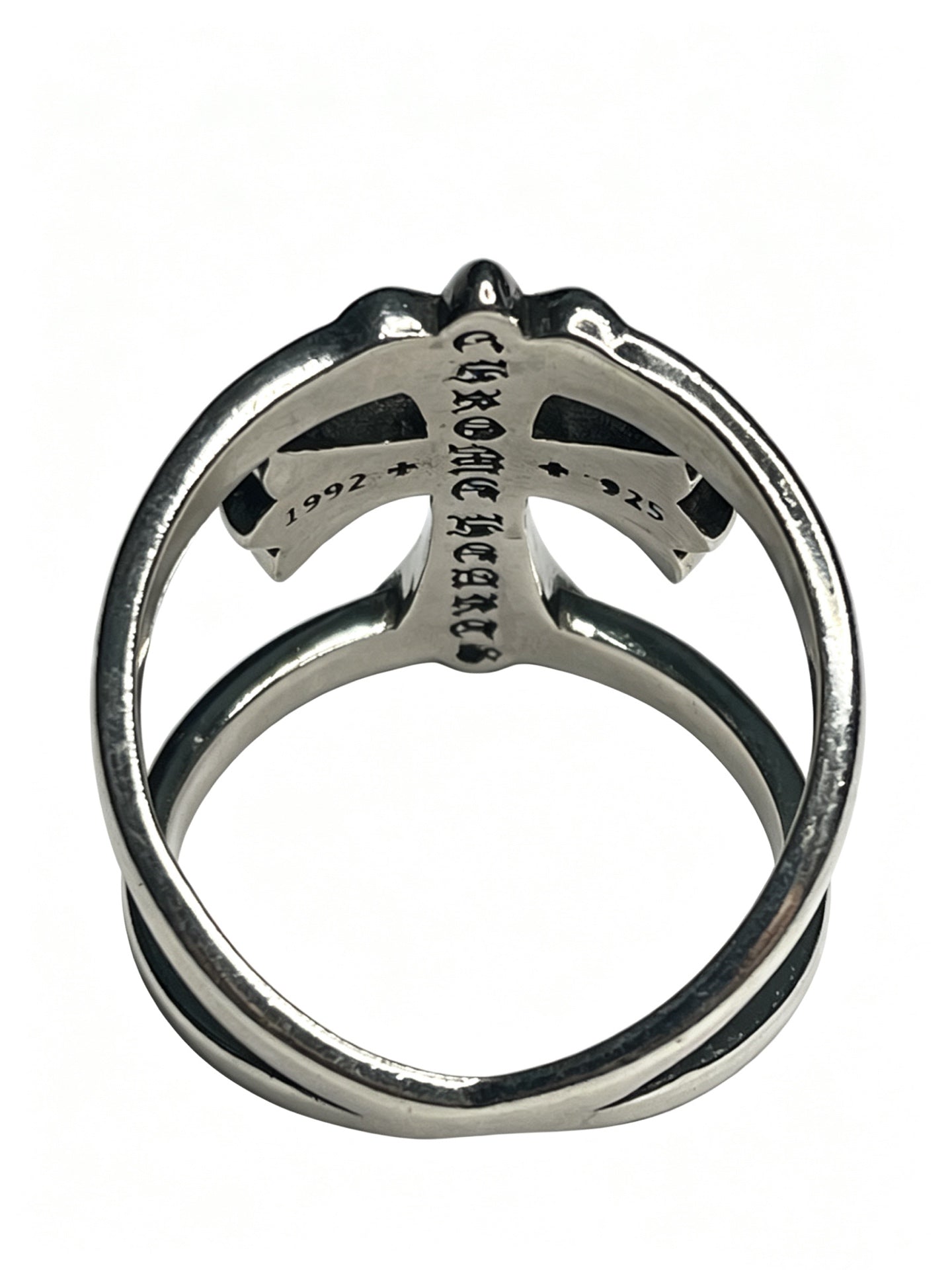 Signature Emblem Statement Ring in Polished Metal-Tone – Design 014 side detail