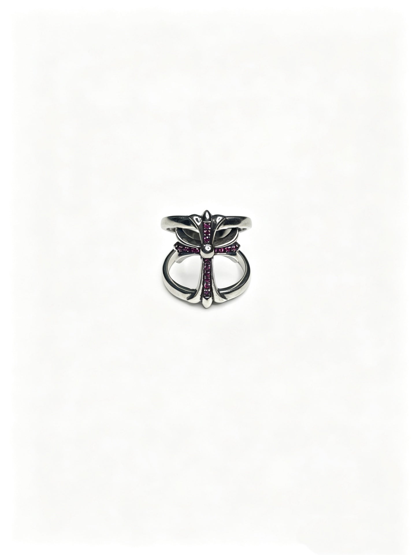 Signature Emblem Statement Ring in Polished Metal-Tone – Design 014 close-up detail