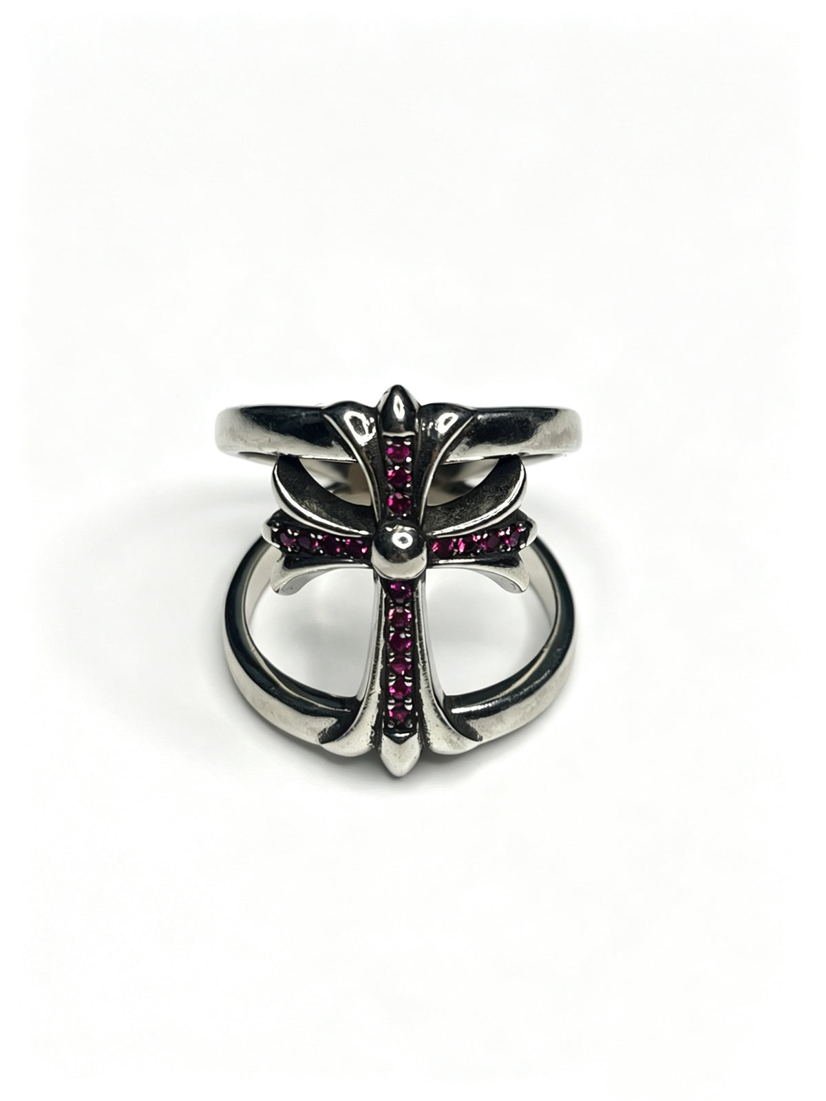 Signature Emblem Statement Ring in Polished Metal-Tone – Design 014 front product view