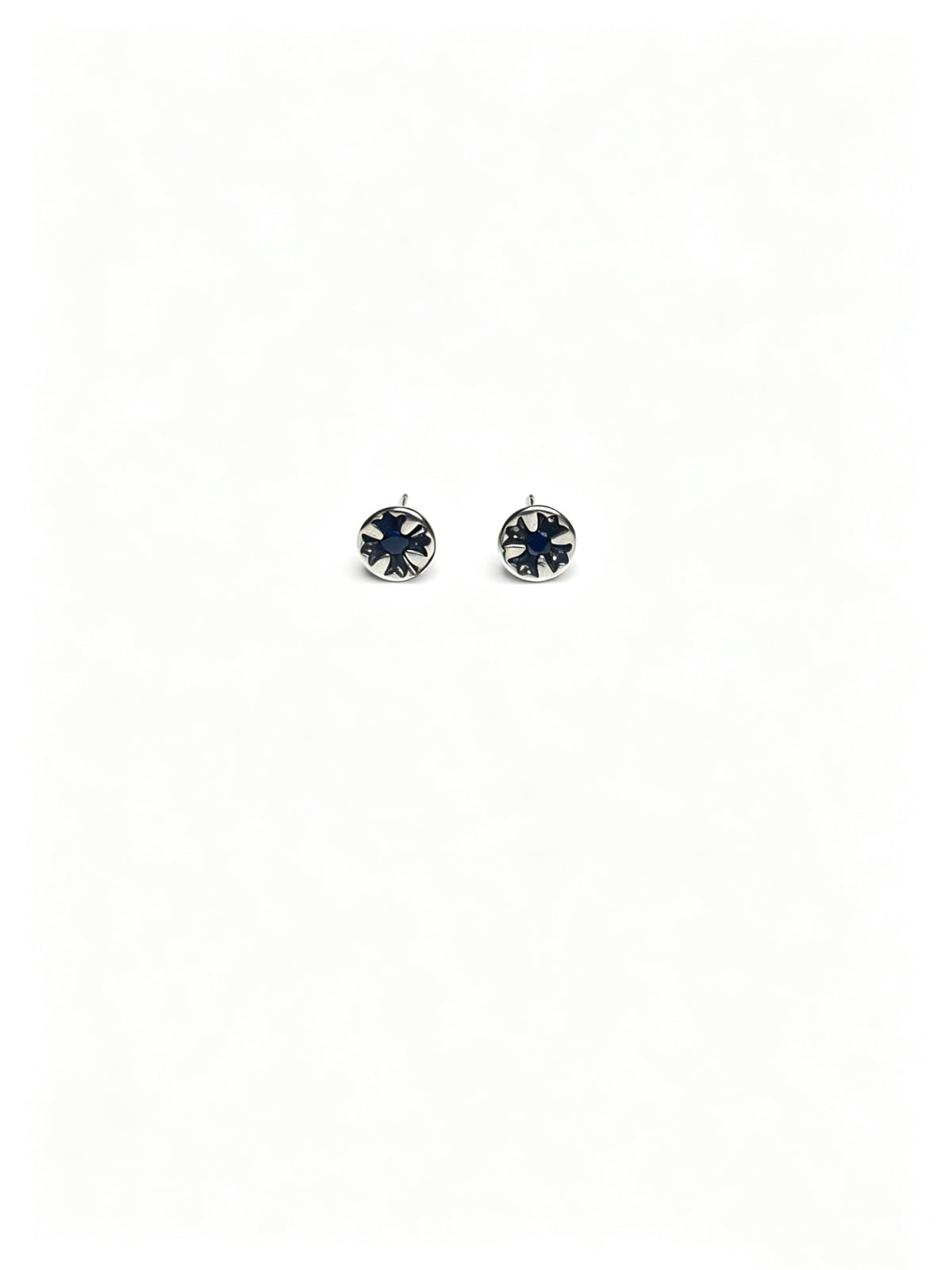 Signature Emblem Statement Earrings in Polished Metal-Tone – Design 011 styled product view