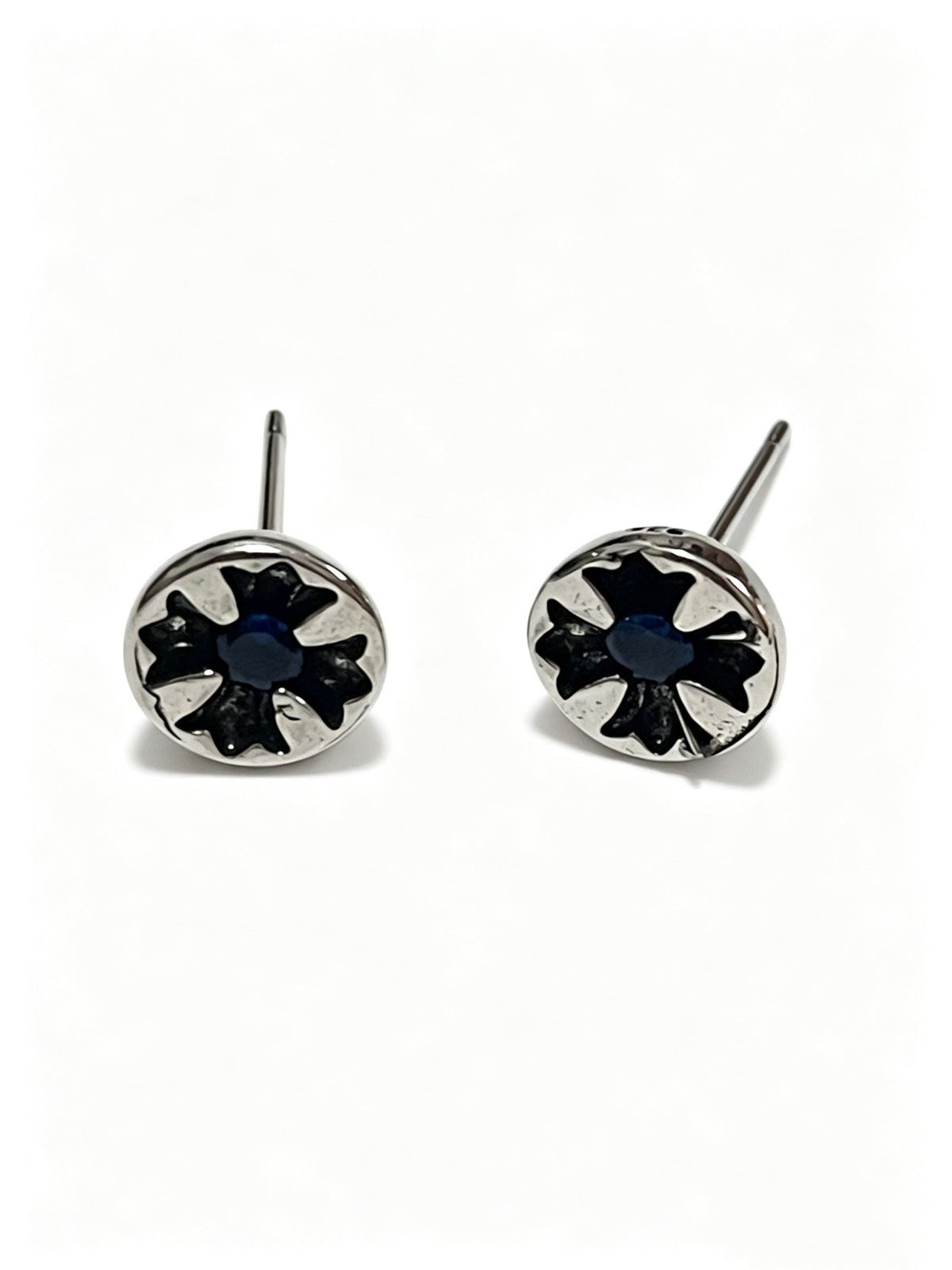Signature Emblem Statement Earrings in Polished Metal-Tone – Design 011 main product view