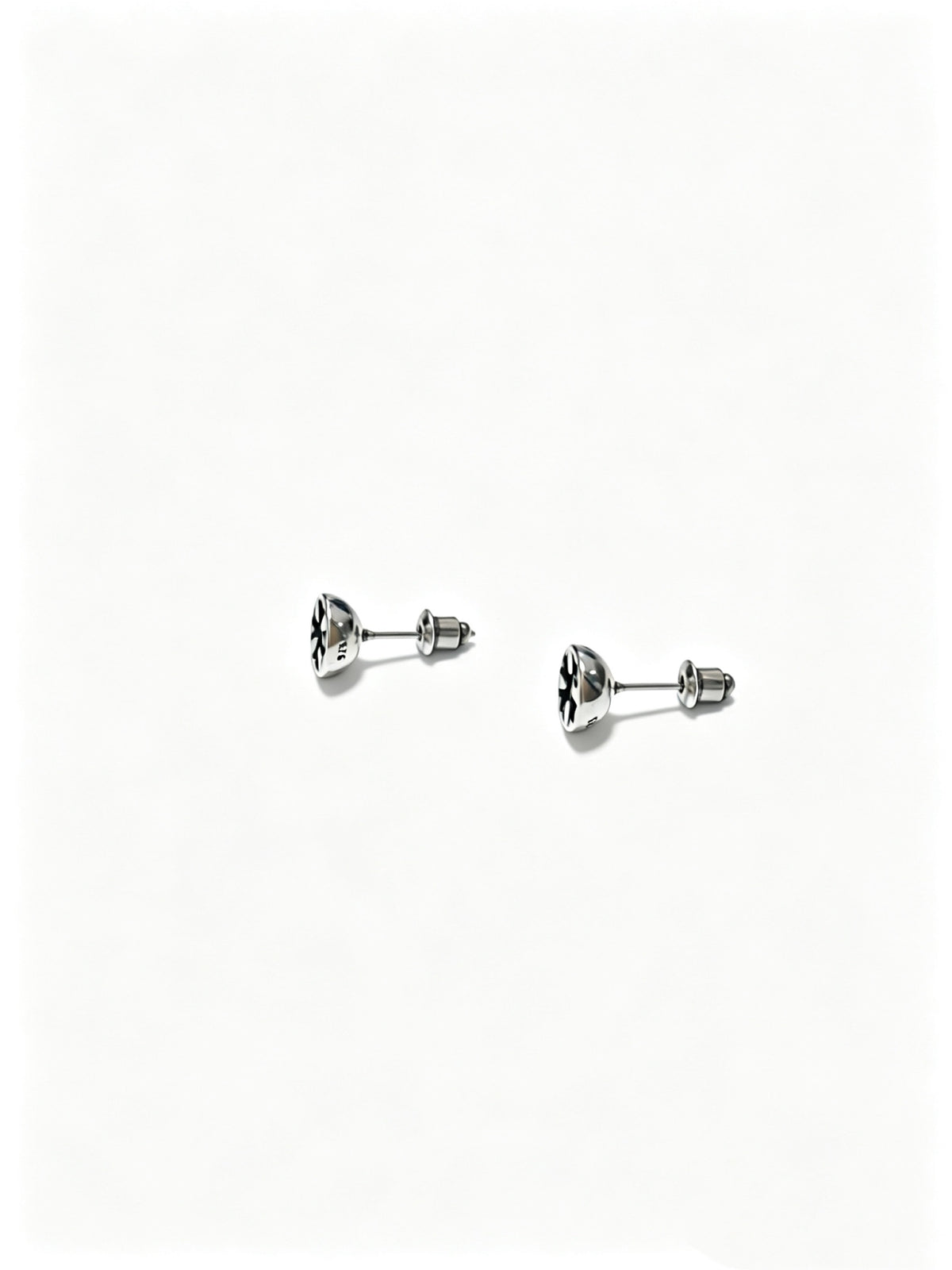 Signature Emblem Statement Earrings in Polished Metal-Tone – Design 022 close-up detail