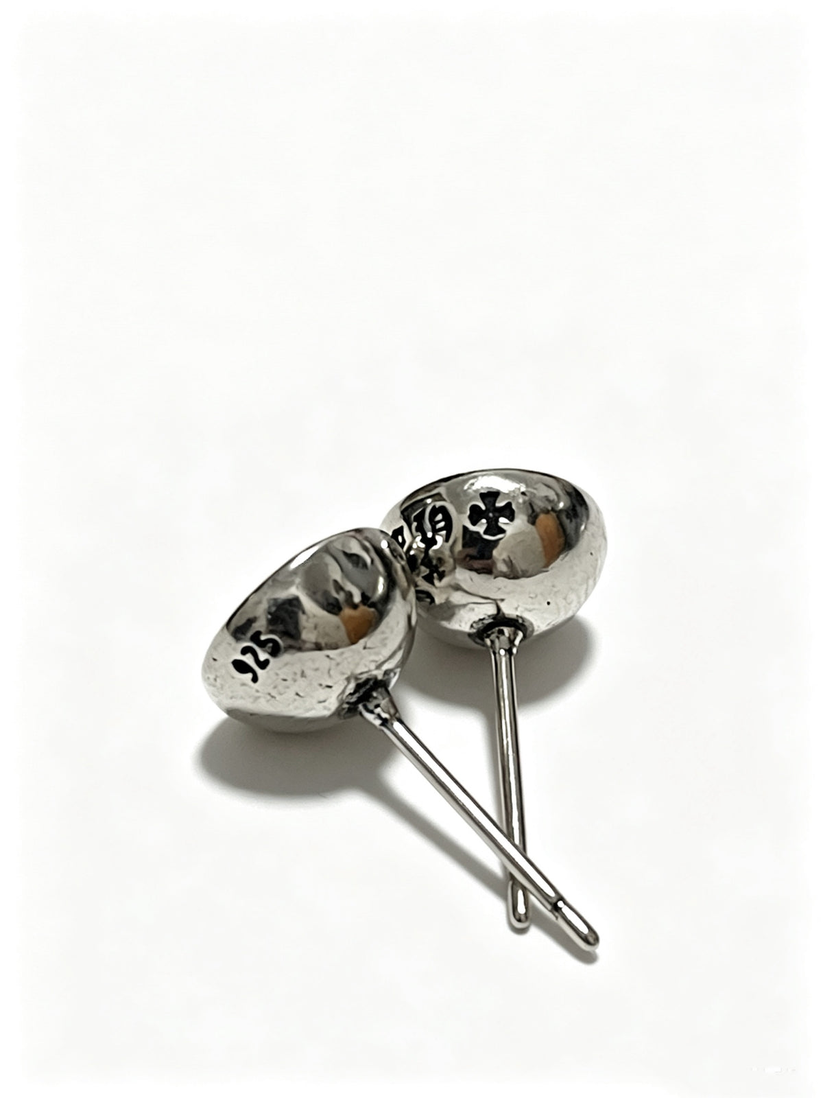 Signature Emblem Statement Earrings in Polished Metal-Tone – Design 022 front product view