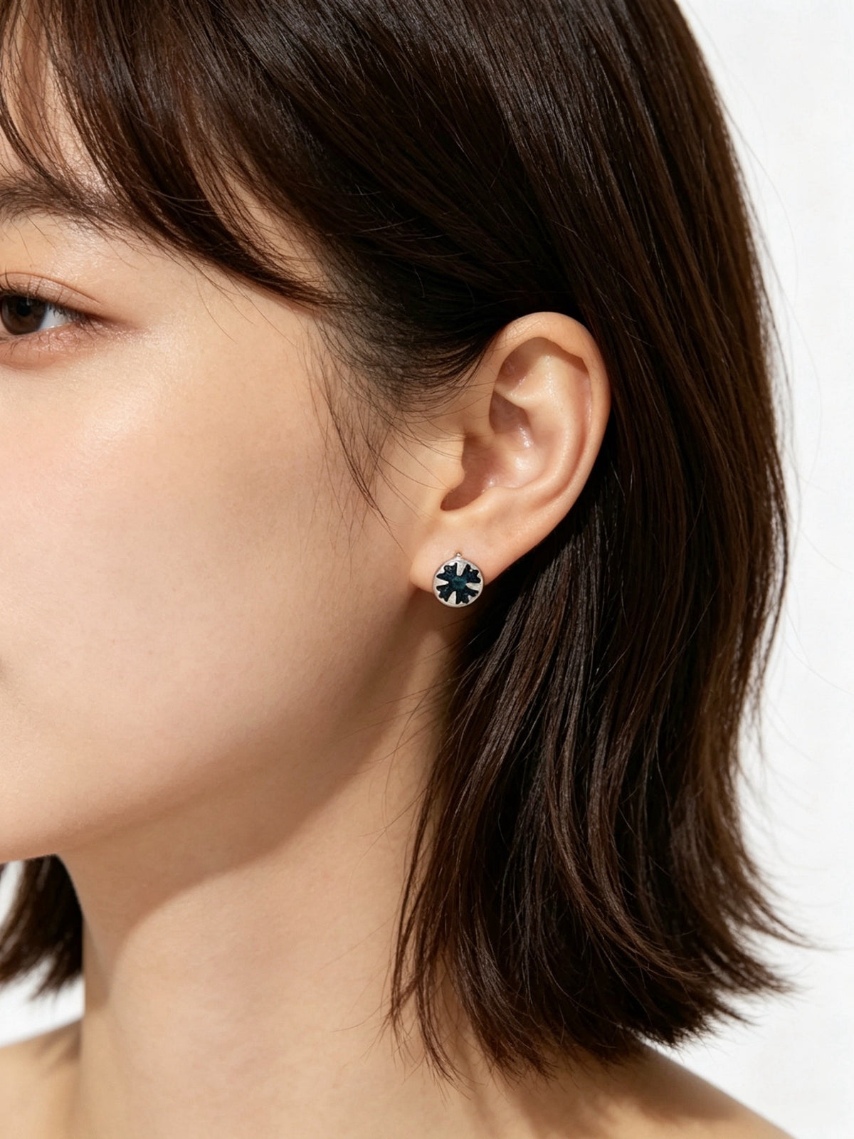 Cross Statement Earrings in Metal-Tone – Design 13 front product view