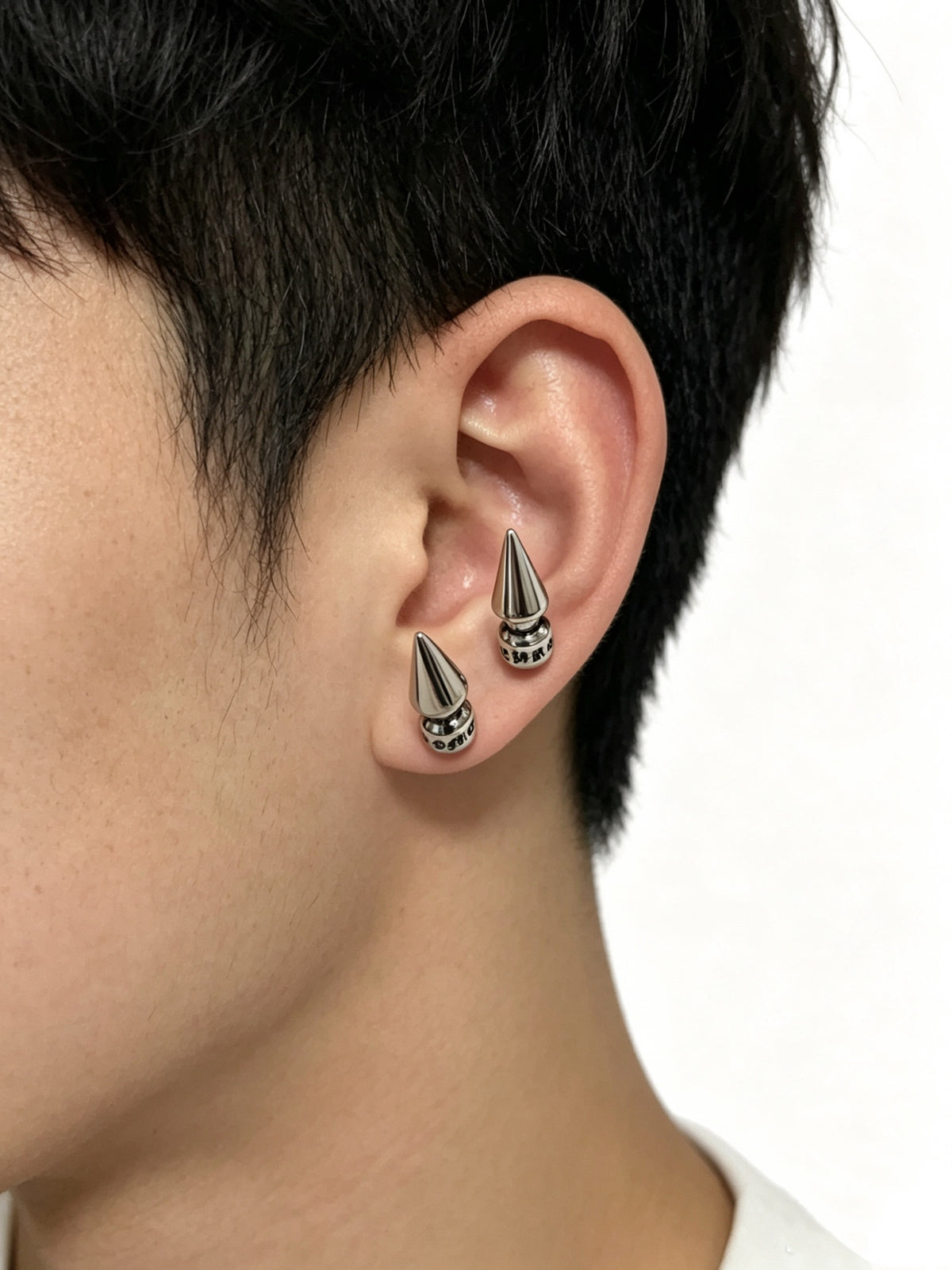 Signature Emblem Statement Earrings in Polished Metal-Tone – Design 021 main product view