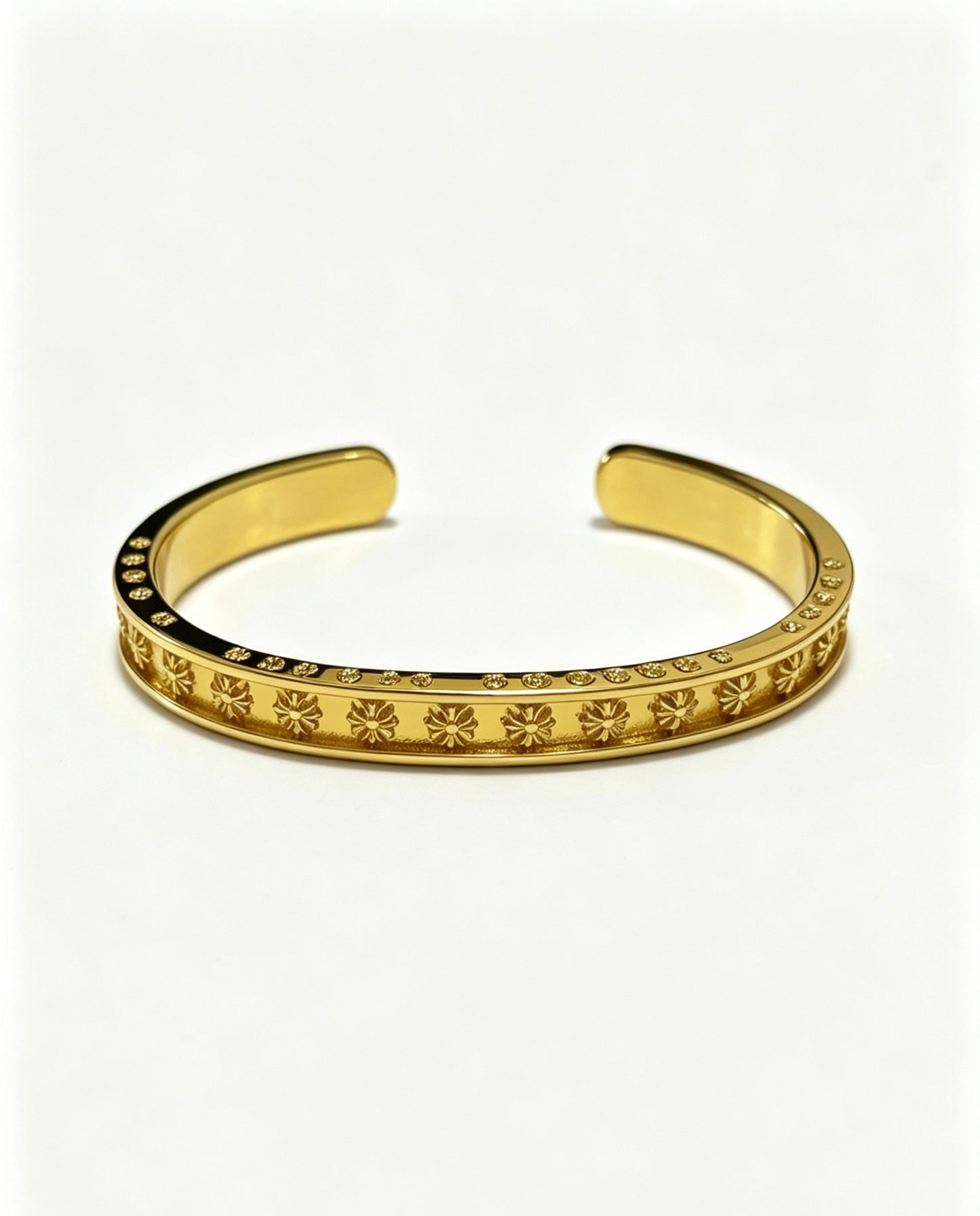 Signature Emblem Bangle in Polished Metal-Tone – Design 011 main product view